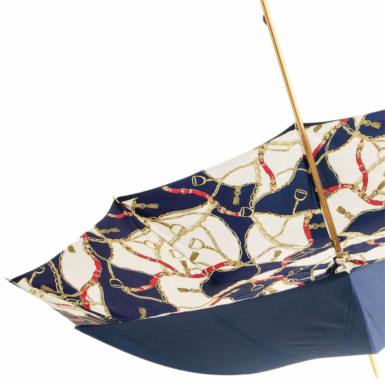 Navy Bridles Umbrella with Jeweled Handle – Handmade in Italy