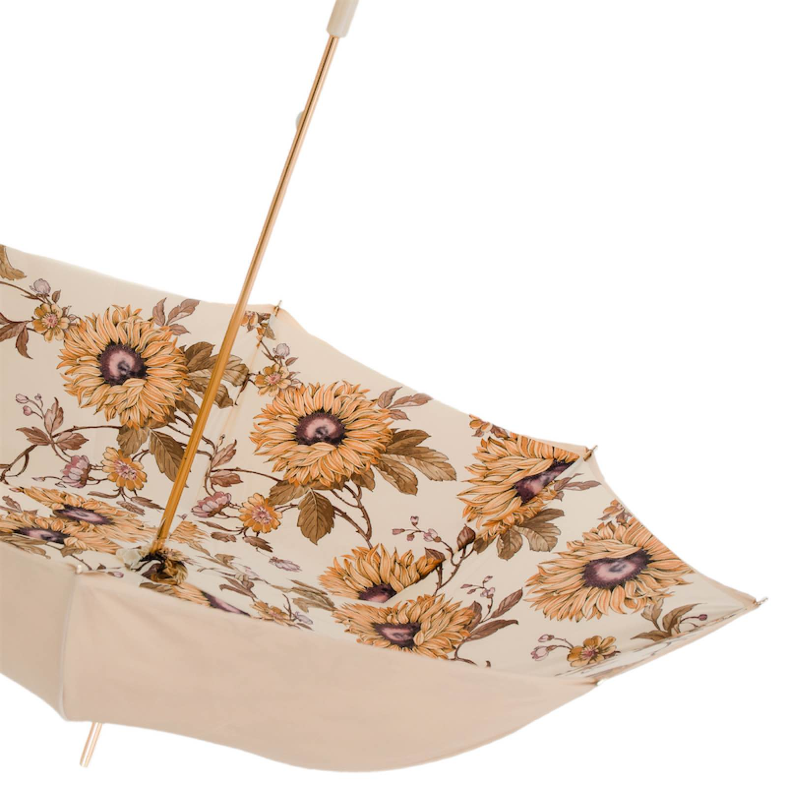Elegant Design Ivory Flowered Umbrella – Manual Opening