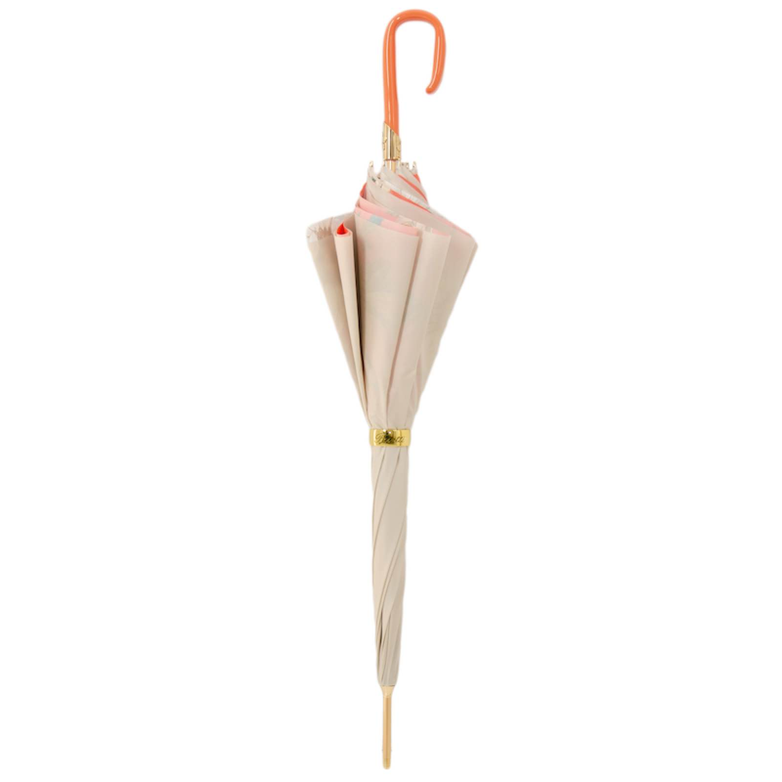 Classic Ivory and Orange Umbrella – Handmade in Italy