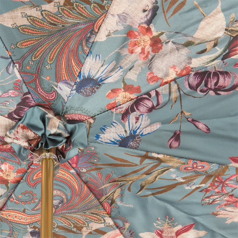 Classic Burgundy Umbrella with Leather Handle, Handmade in Italy