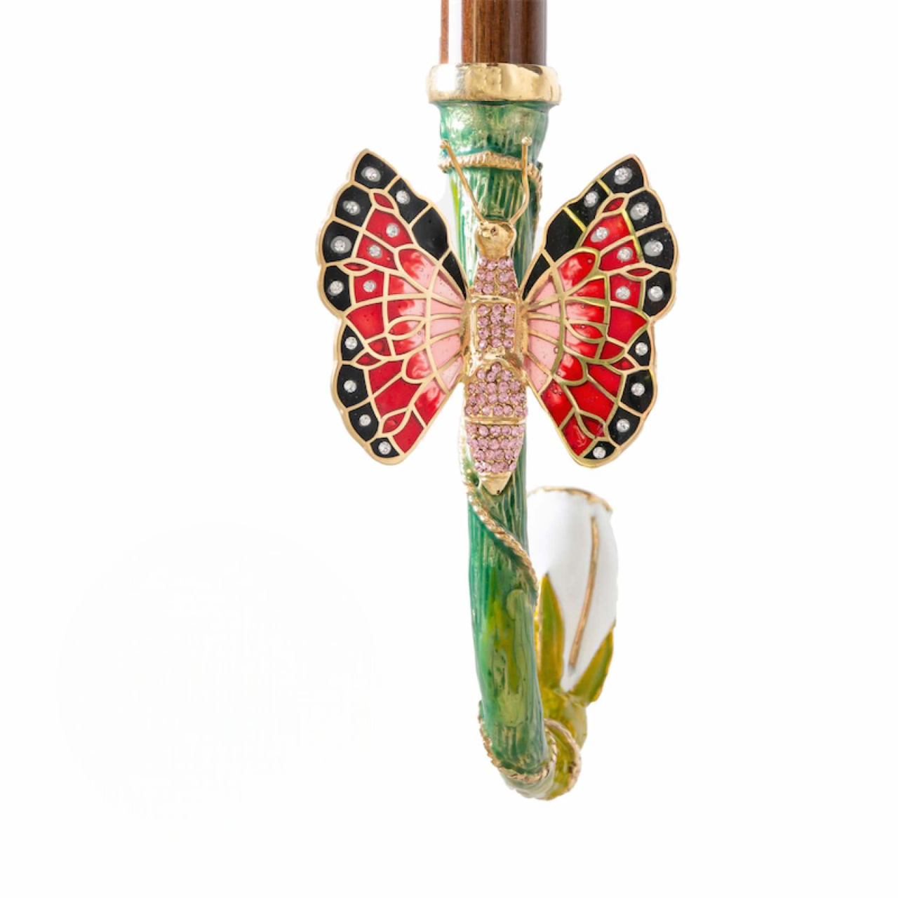 Exclusive Red Butterfly Umbrella with Swarovski Crystals