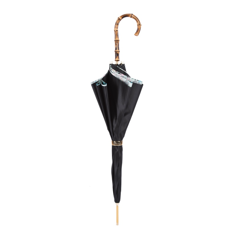 Butterfly Print Umbrella with Bamboo Handle – Handmade in Italy