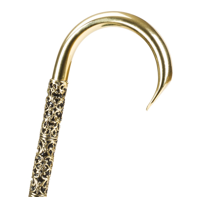 Double Cloth Classic Vintage Umbrella with Jeweled Brass Handle