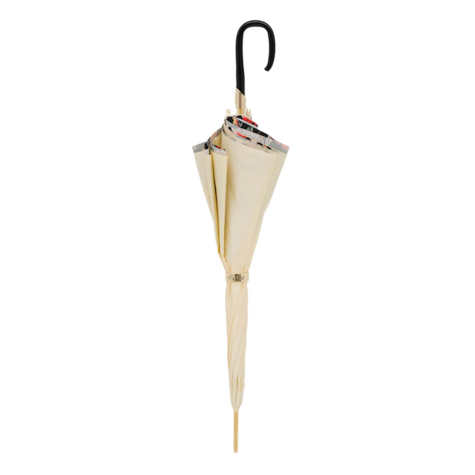 Creamy Flowered Double Cloth Umbrella – Handmade in Italy