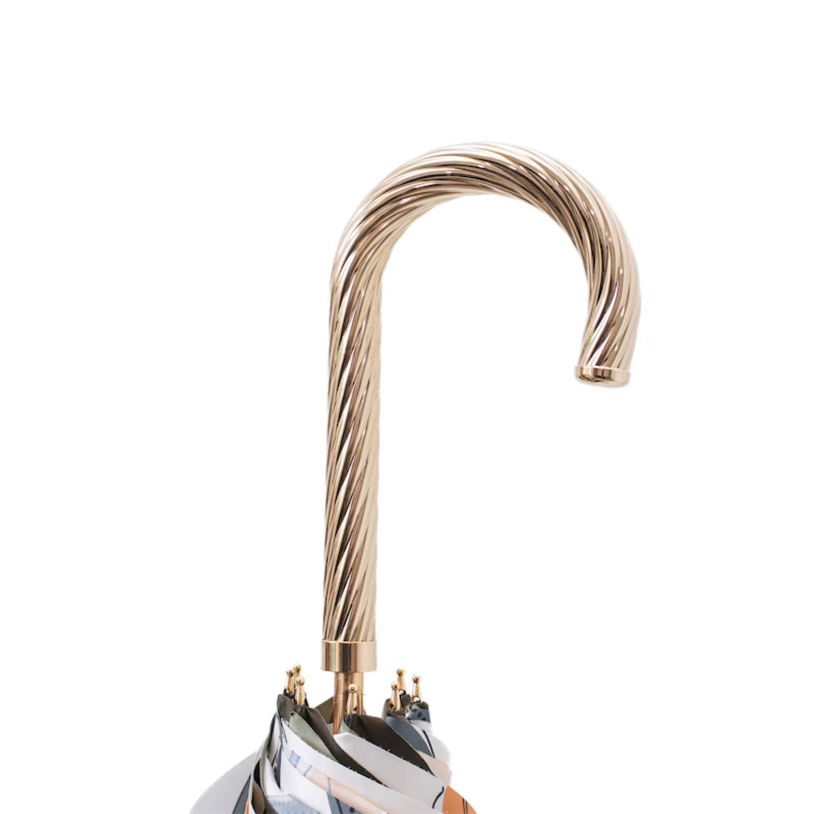 Umbrella with Yellow Flowers – Manual Opening, Handmade in Italy