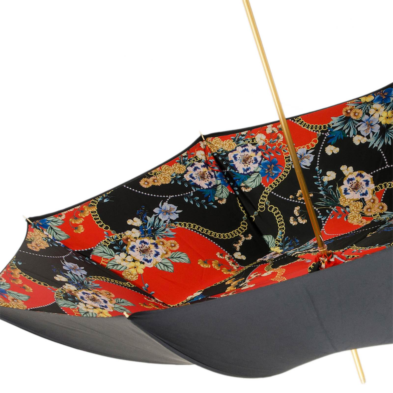 Enameled Brass Handle Black Poodle Umbrella – Manual Opening