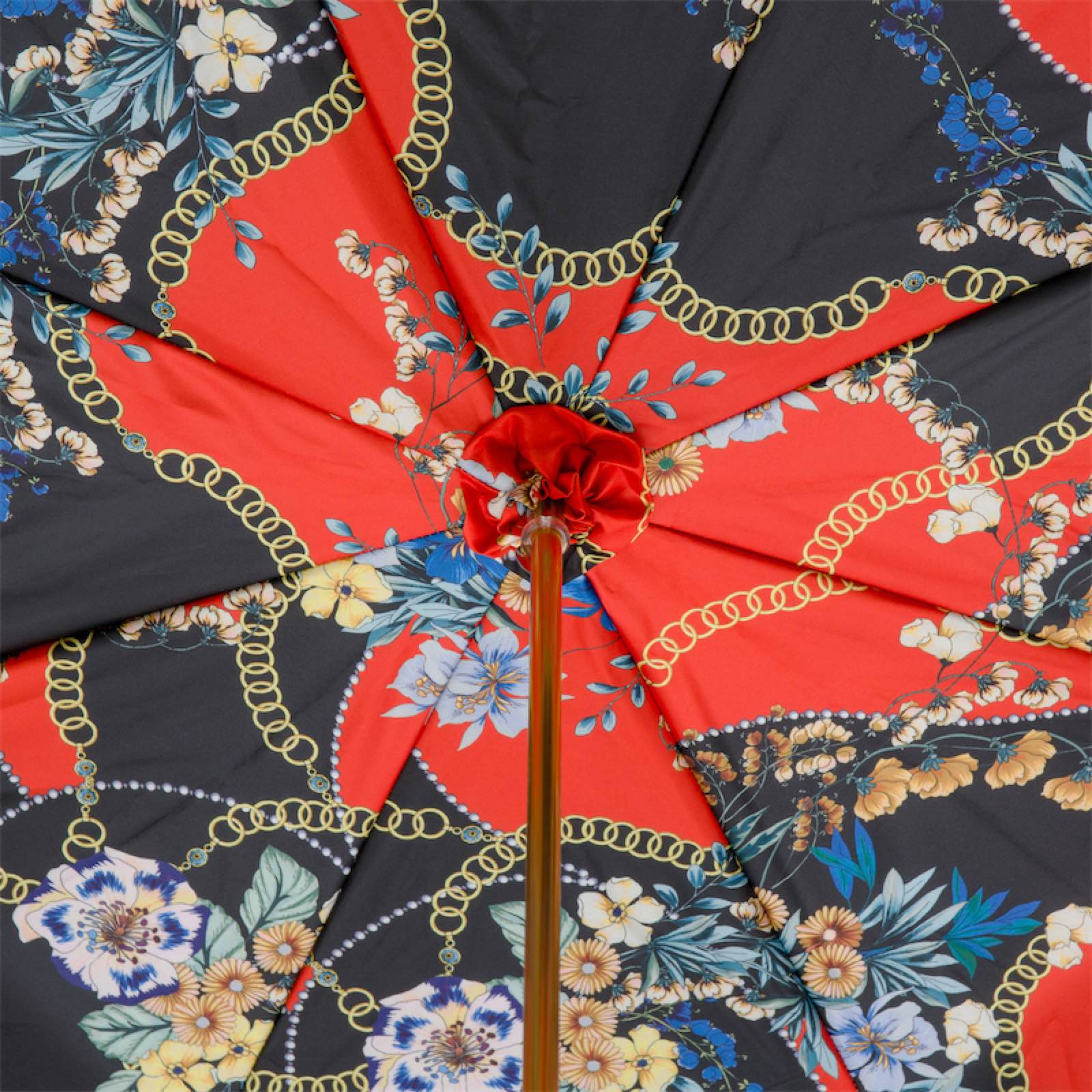 Enameled Brass Handle Black Poodle Umbrella – Manual Opening