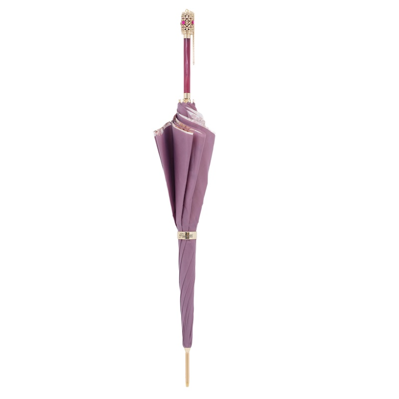 Handcrafted Light Purple Flowers Umbrella – Handmade in Italy
