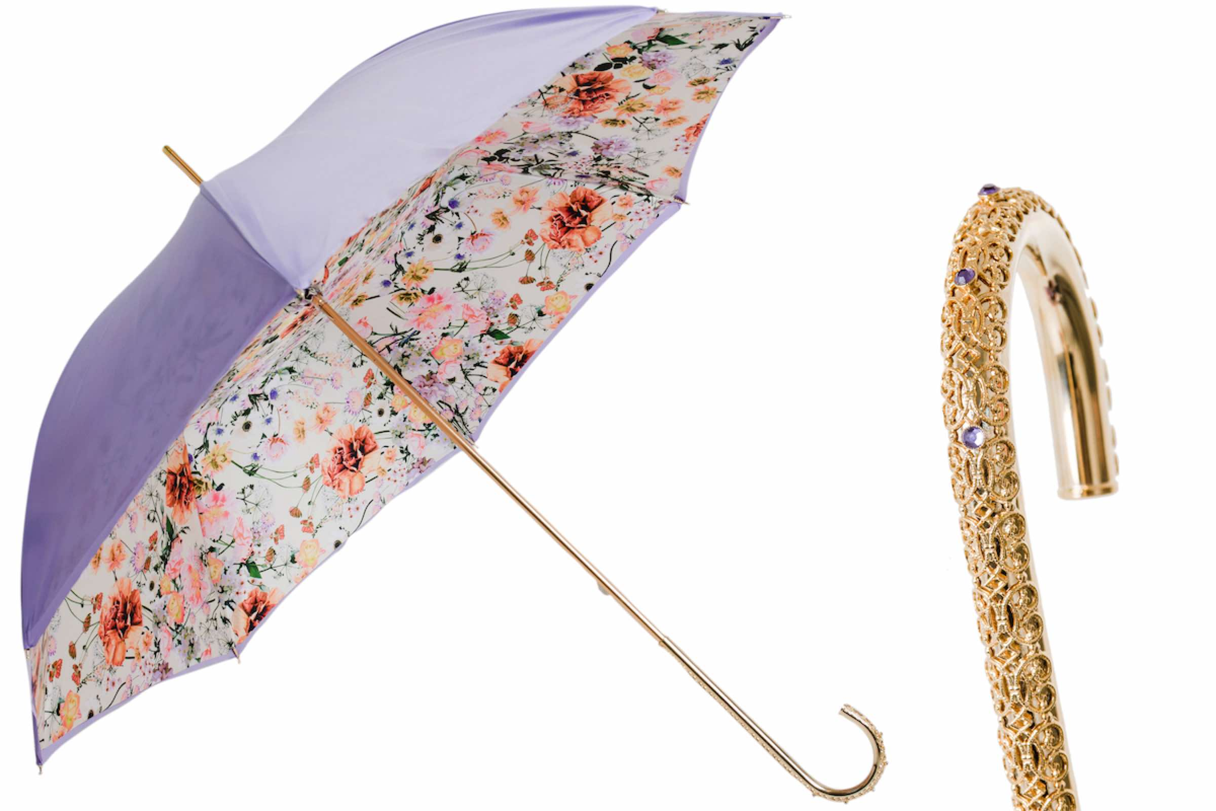 Purple Umbrella with Double Cloth – Elegant Italian Craftsmanship