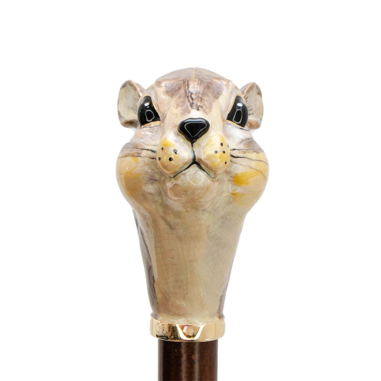 Squirrel Umbrella – Luxury Enameled Brass Handle, Handmade in Italy