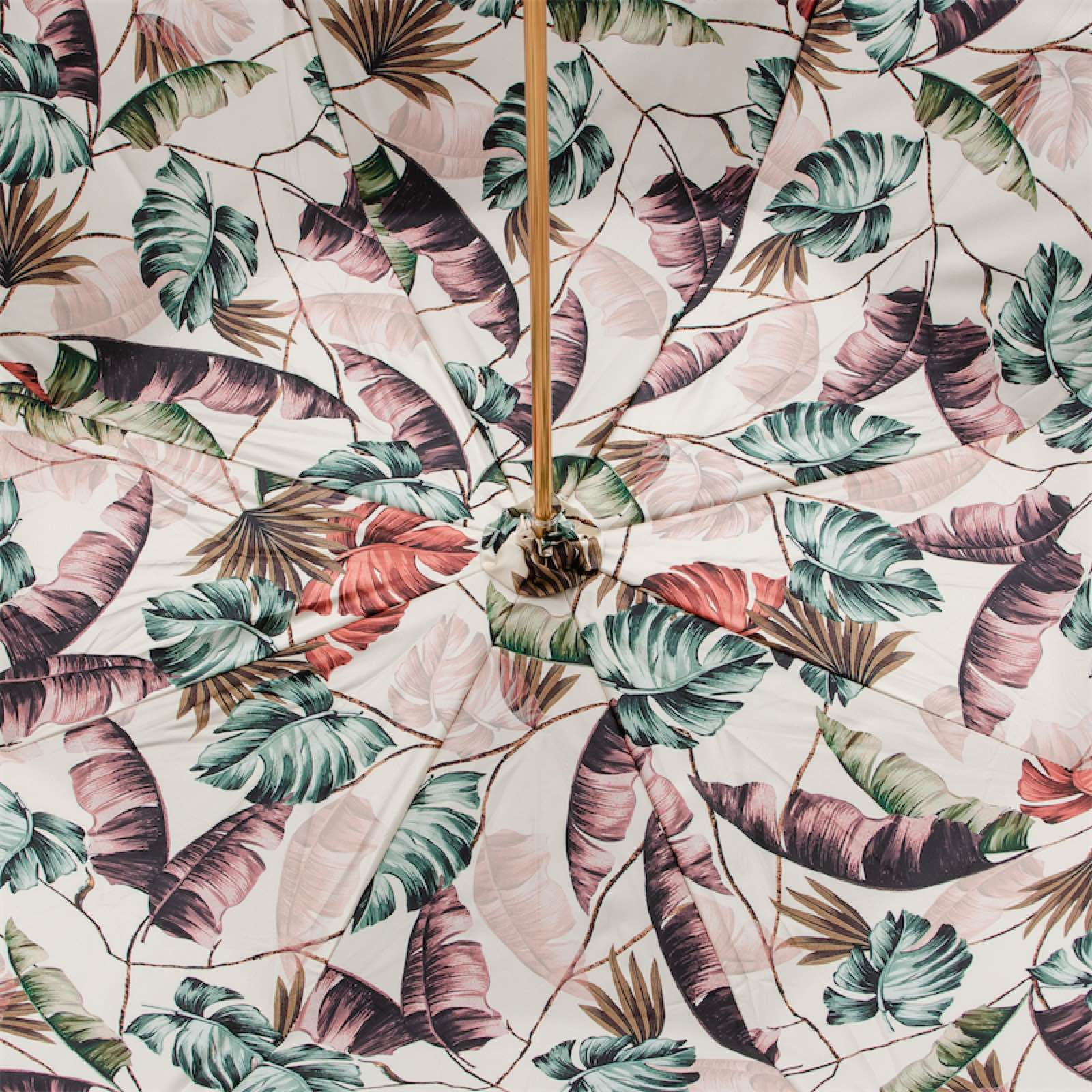 Leather Handle Tropical Bordeaux Umbrella – Handmade in Italy