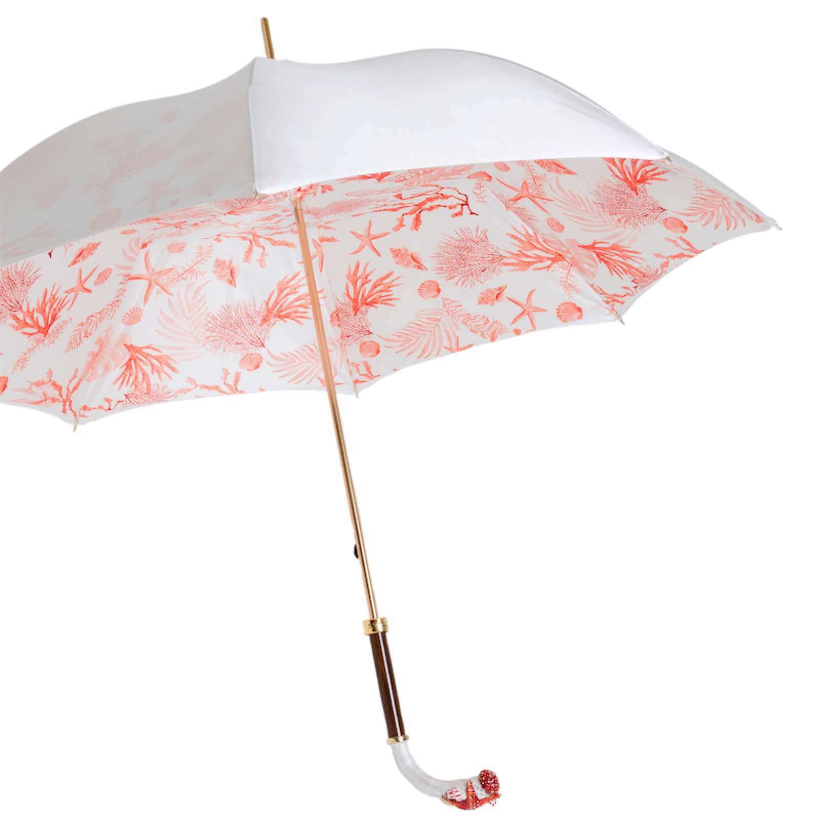 Luxury Starfish Enameled Brass Handle Umbrella – Handmade in Italy