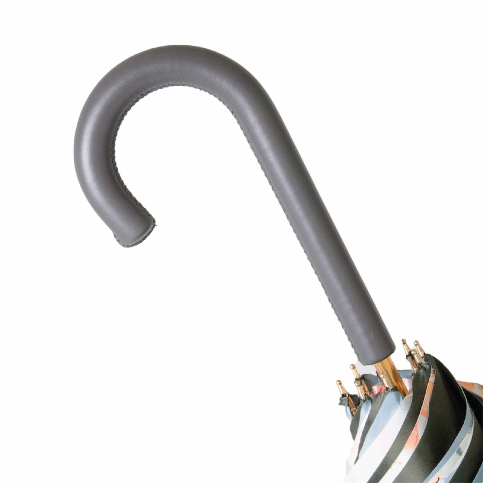 Grey Umbrella with Flowers on the Inside – Handmade in Italy