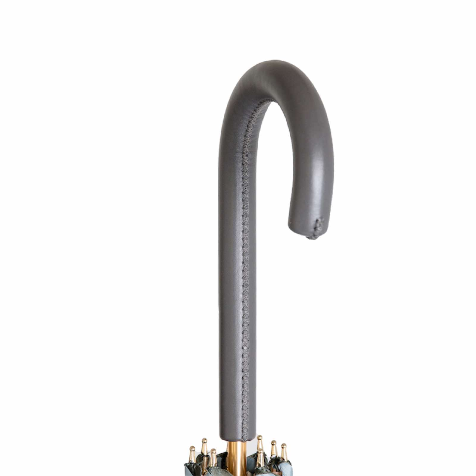 Grey Umbrella with Flowers on the Inside – Handmade in Italy