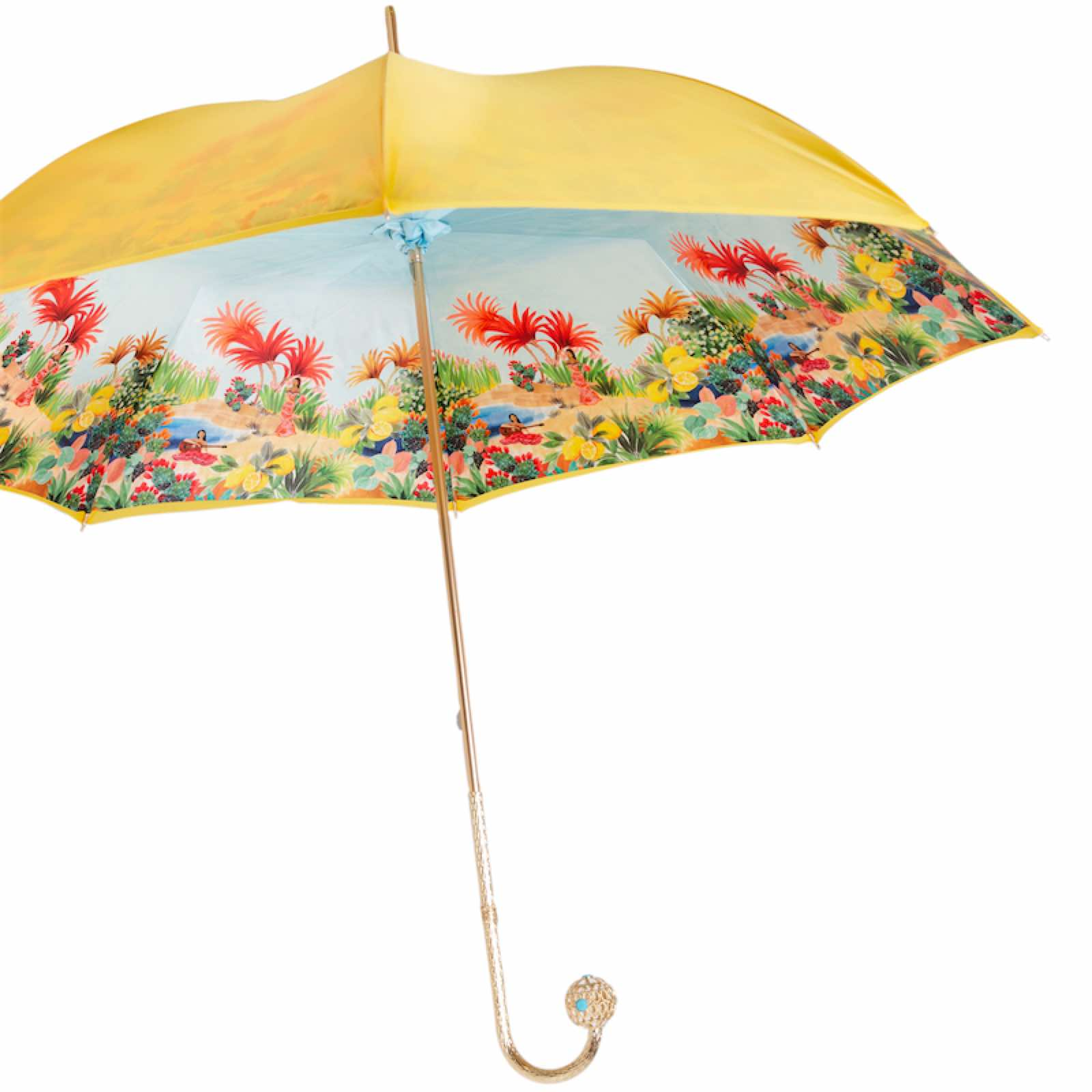 Hawaiian Umbrella – Exotic Elegance with Jeweled Brass Handle