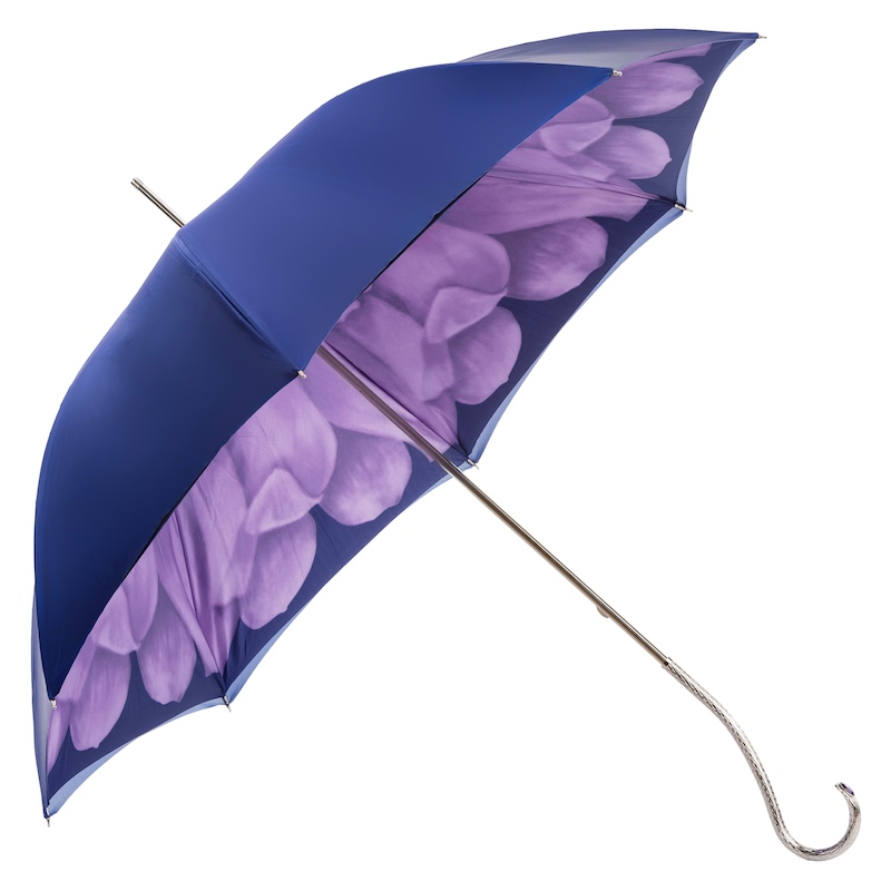 Chic Purple Dahlia Umbrella – Double Cloth, Manual Opening
