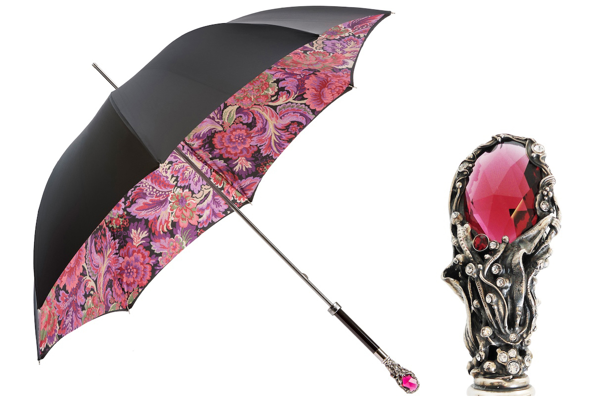 Luxury Red Gem Umbrella for Women – Handmade in Italy