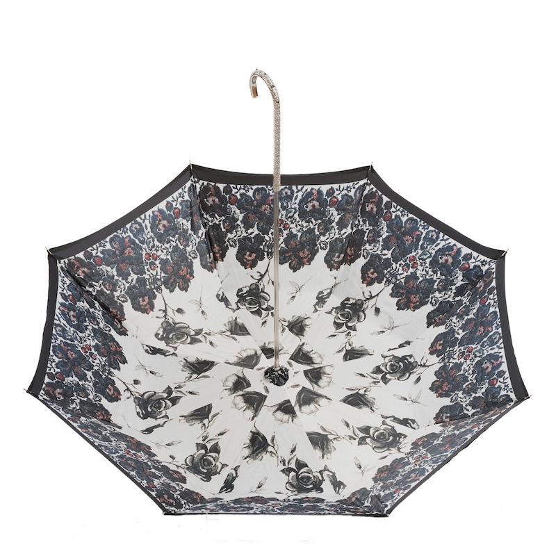 Beautiful Italian Umbrella with Jeweled Metal Handle