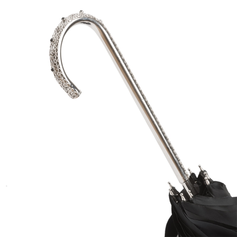 Beautiful Italian Umbrella with Jeweled Metal Handle