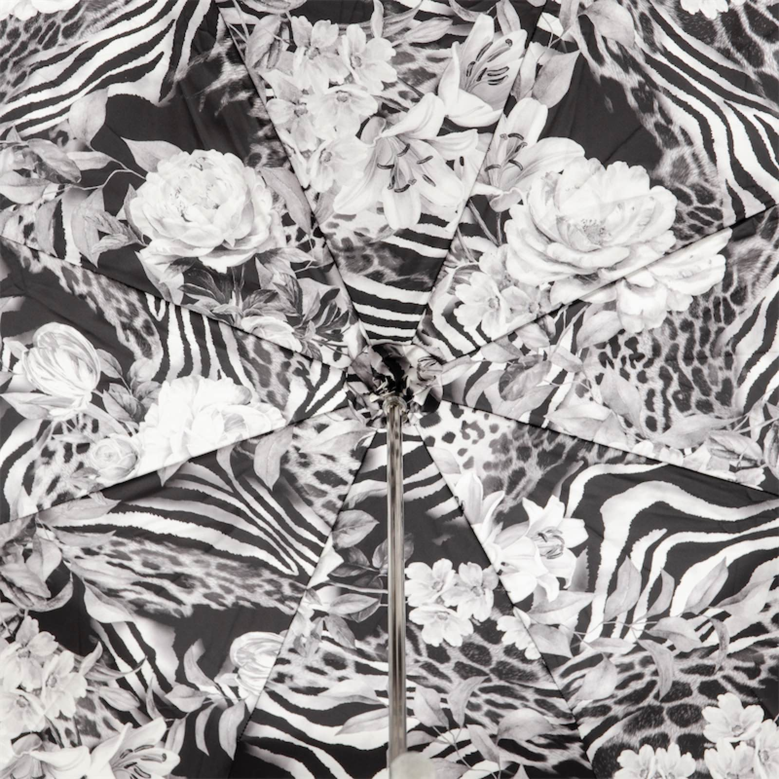 Luxury Italian Handcrafted Umbrella with Silver Rose Accents