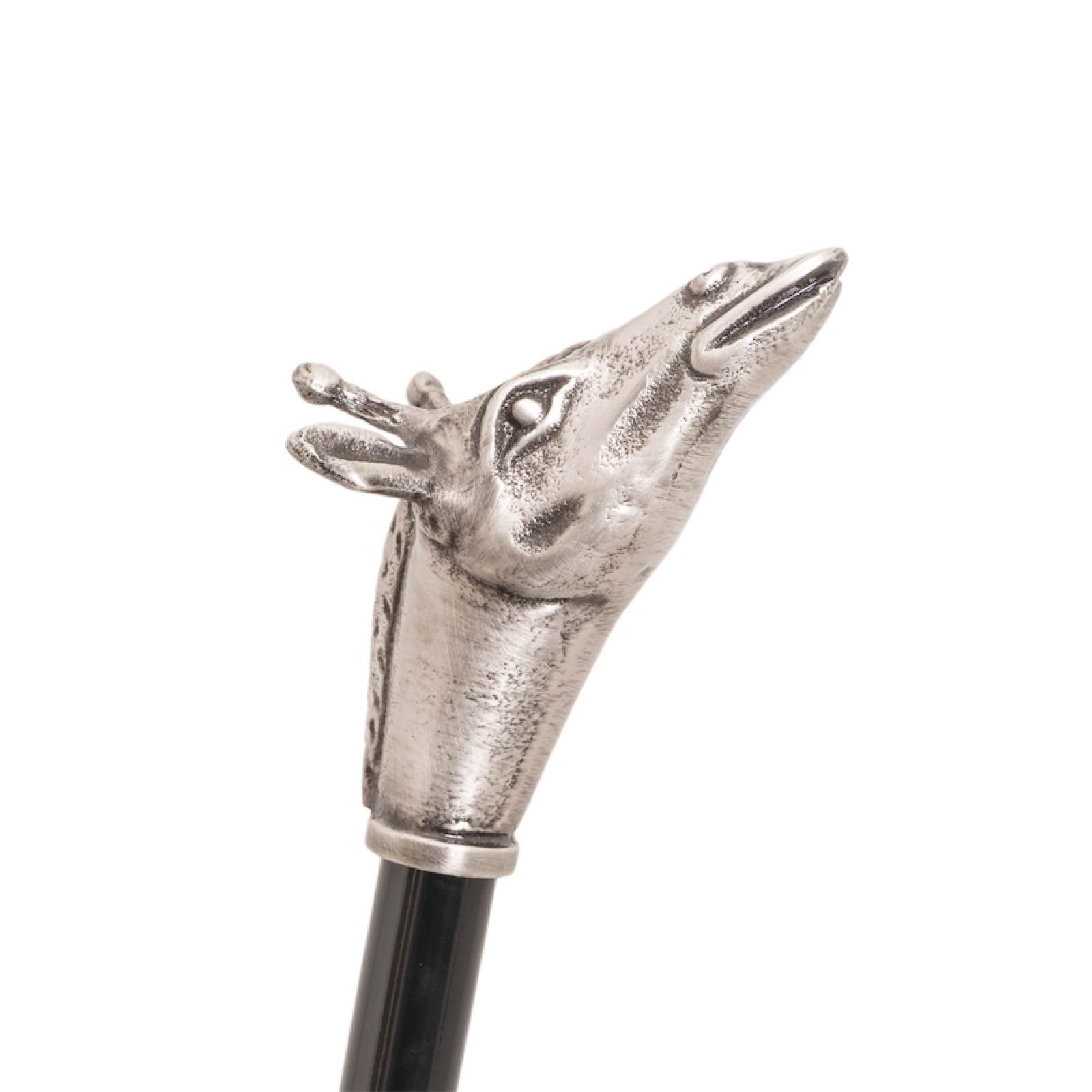 Vintage Giraffe Print Umbrella with Aluminum Handle, Handmade in Italy