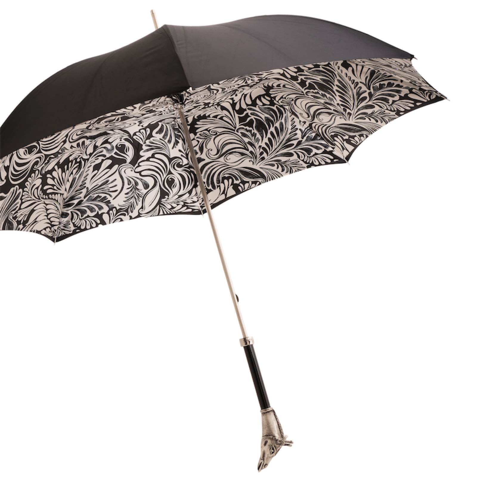 Vintage Giraffe Print Umbrella with Aluminum Handle, Handmade in Italy