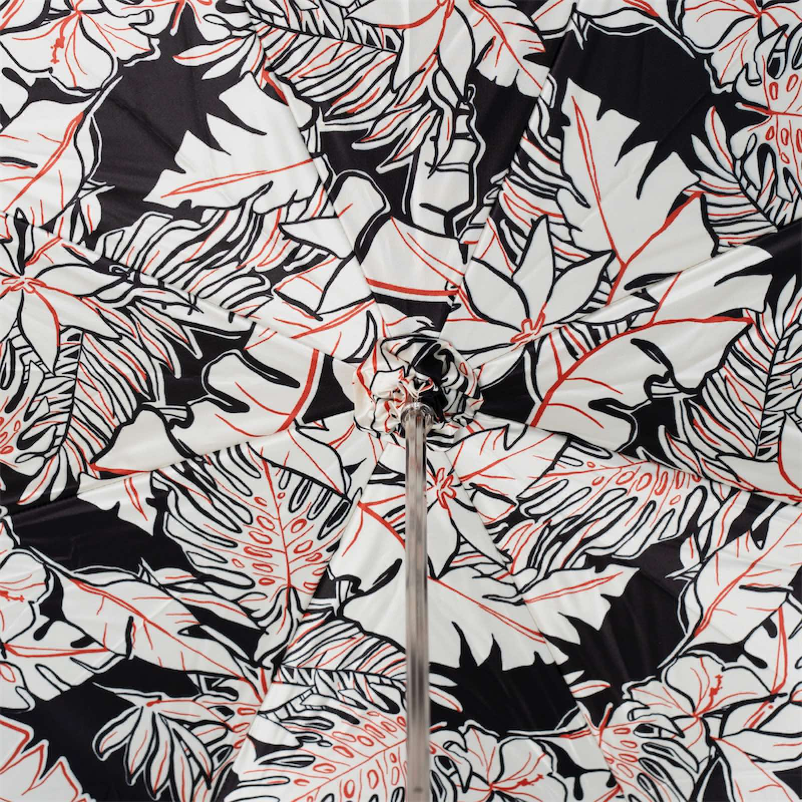 Elegant Brass Handle White Leaves Umbrella – Manual Opening