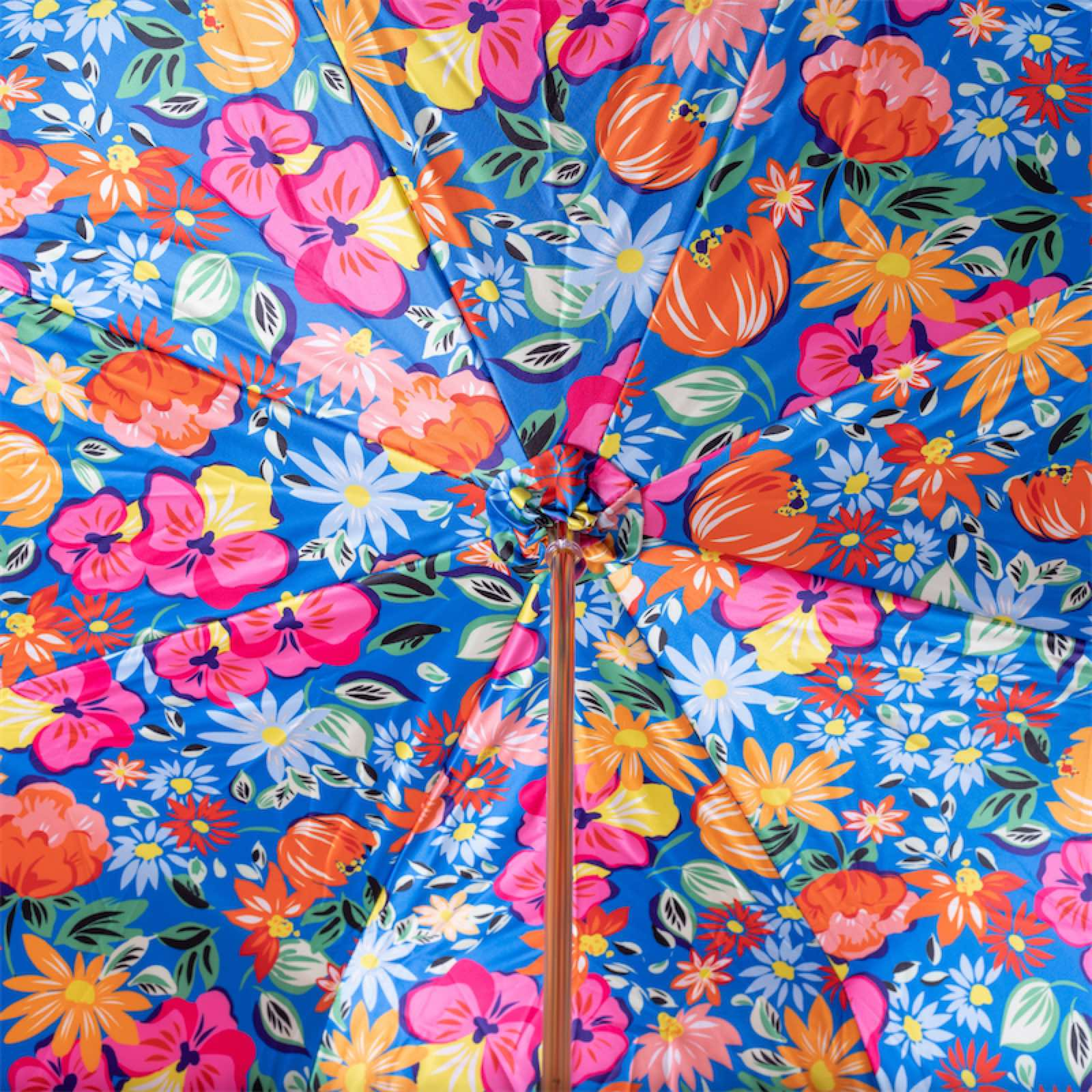 Designer Chic Orange Umbrella with Flowers – Handmade in Italy