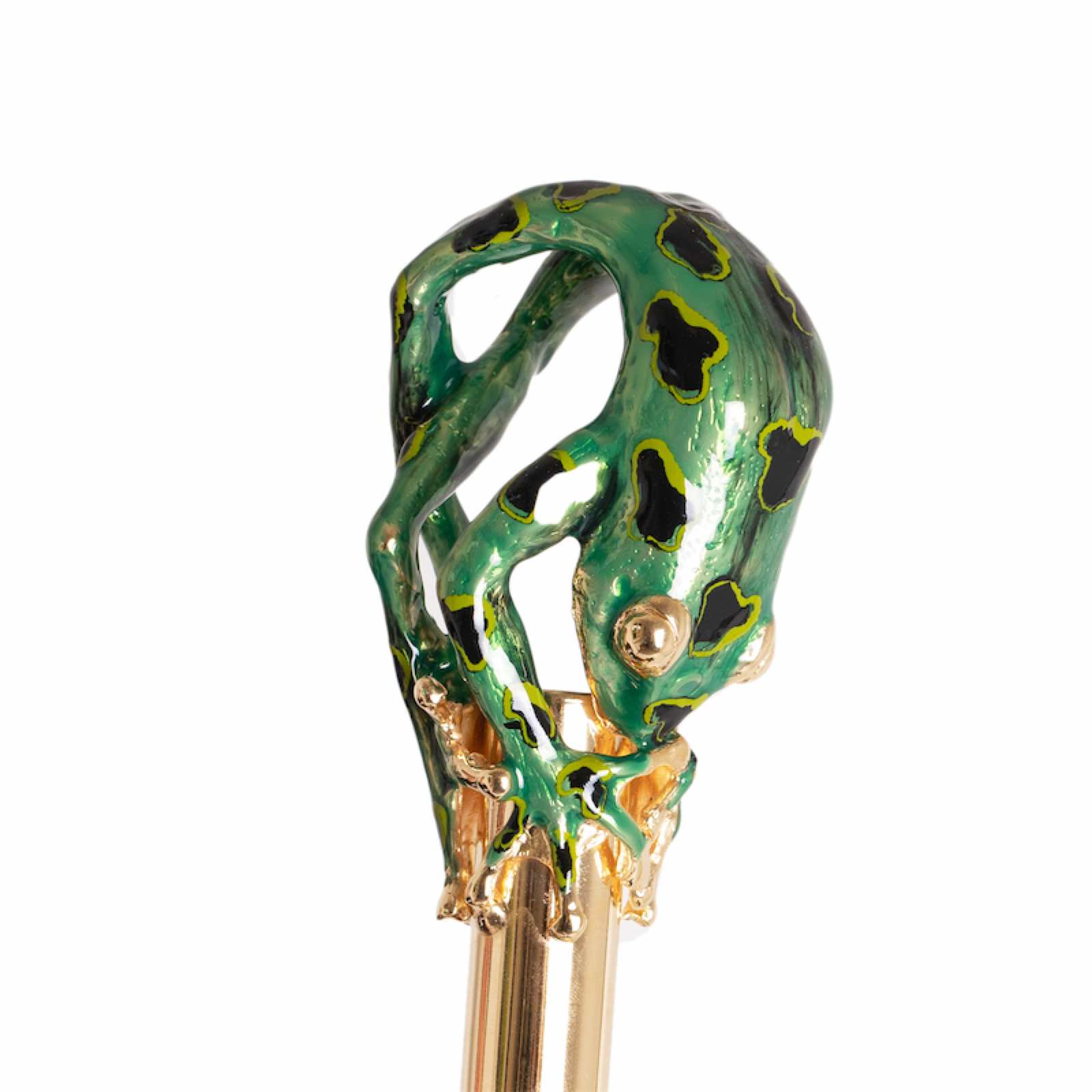 Frog Umbrella with Enameled Brass Handle – Handmade in Italy
