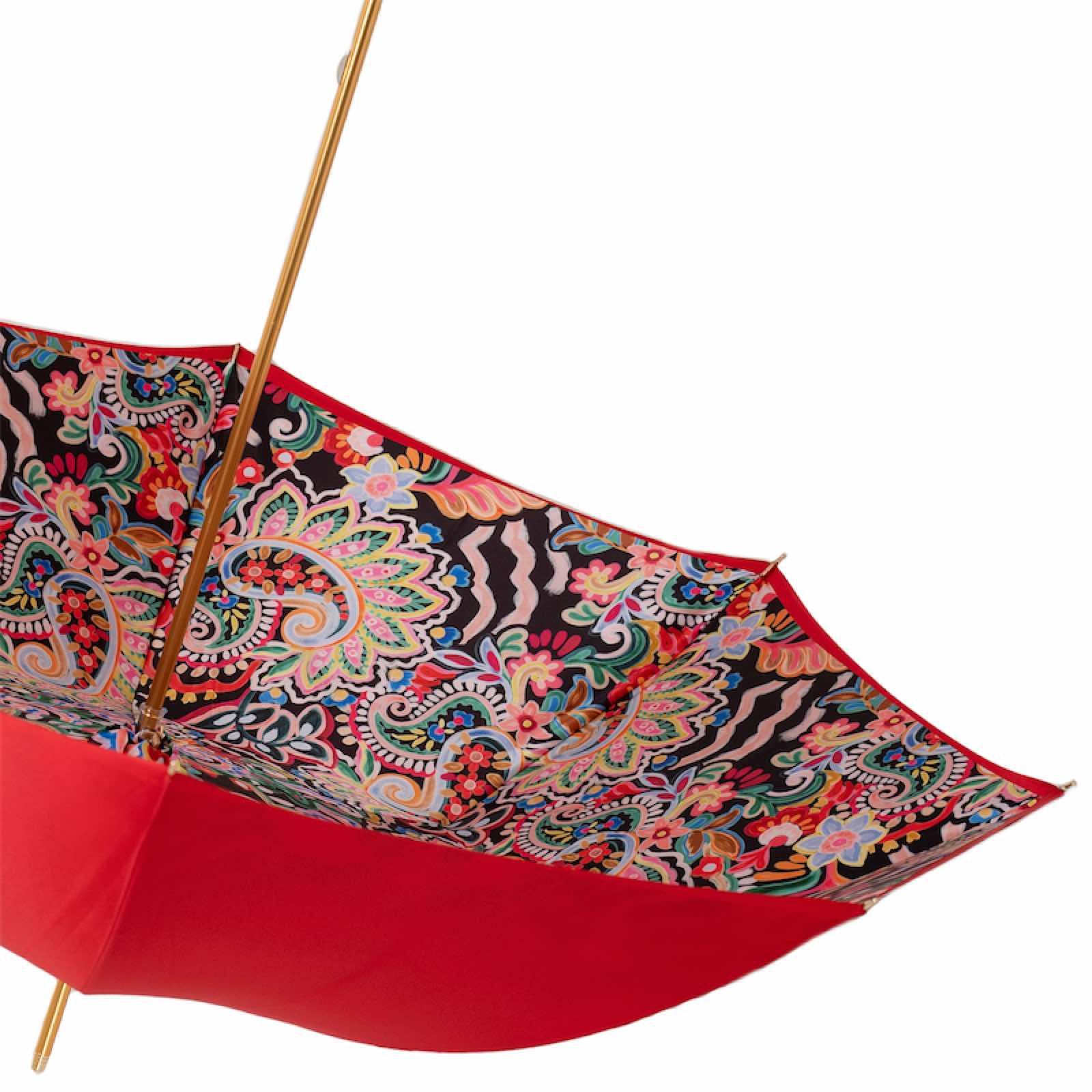 Red Skull Luxury Umbrella with Resin Handle – Handmade in Italy