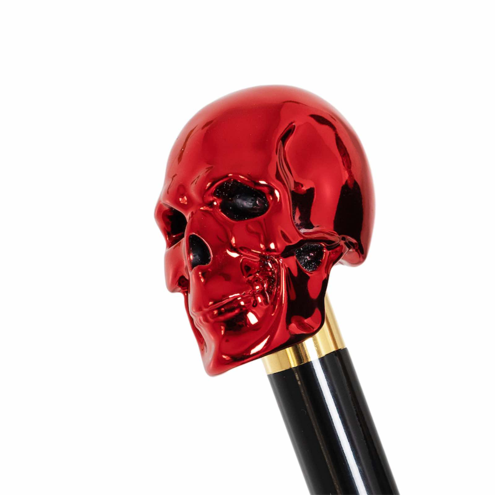 Red Skull Luxury Umbrella with Resin Handle – Handmade in Italy