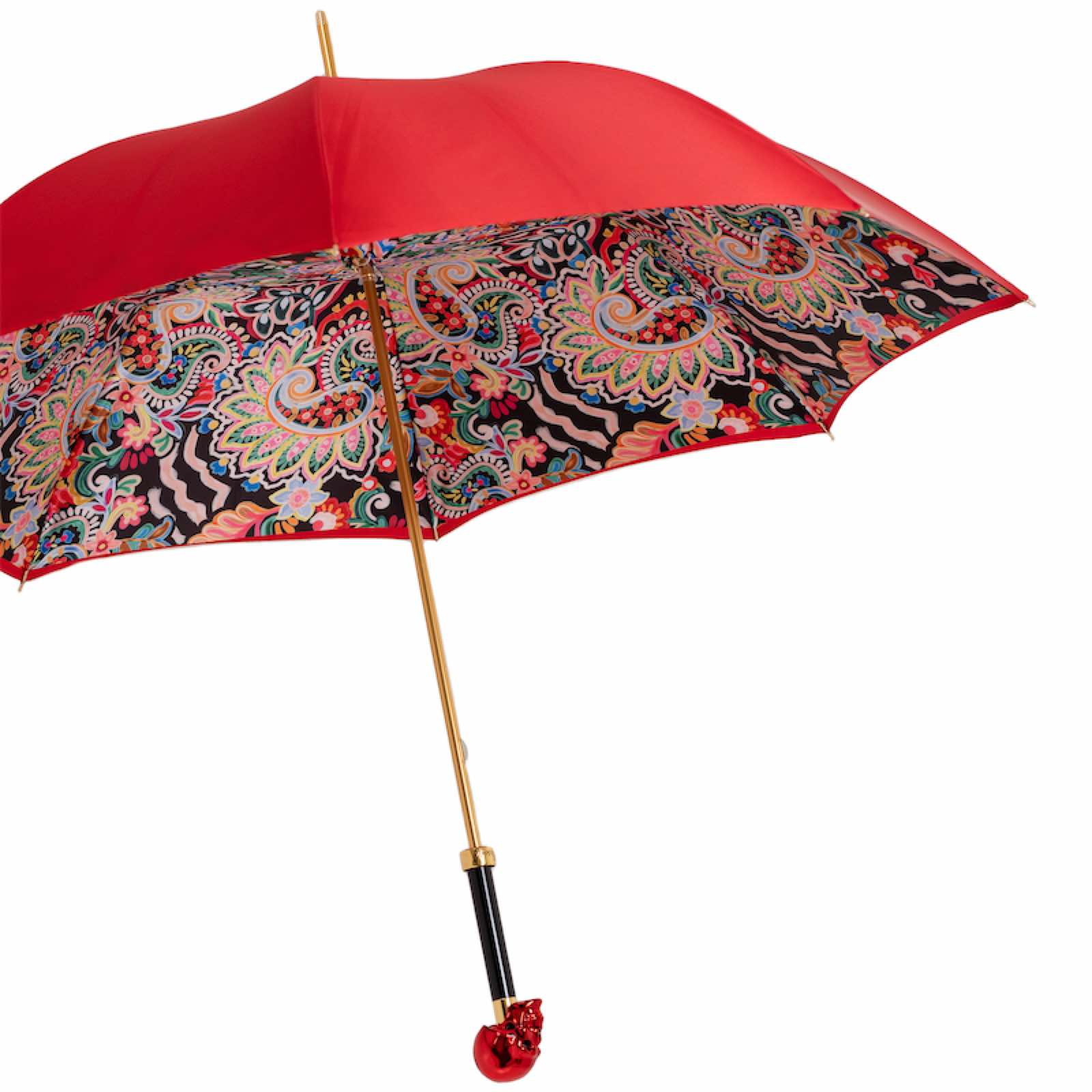 Red Skull Luxury Umbrella with Resin Handle – Handmade in Italy