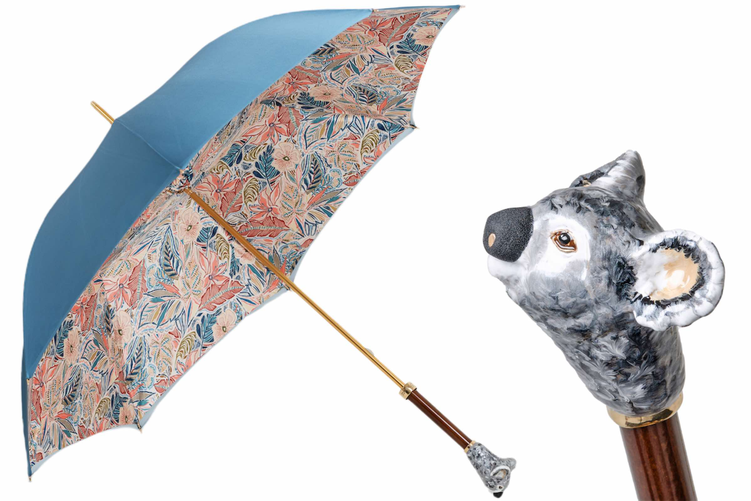 Koala Umbrella with Enameled Brass Handle – Handmade in Italy