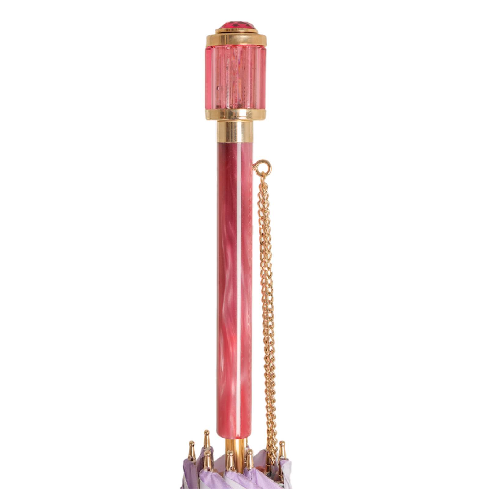 Pink Ombre Umbrella with Floral Interior – Handmade Italian Elegance