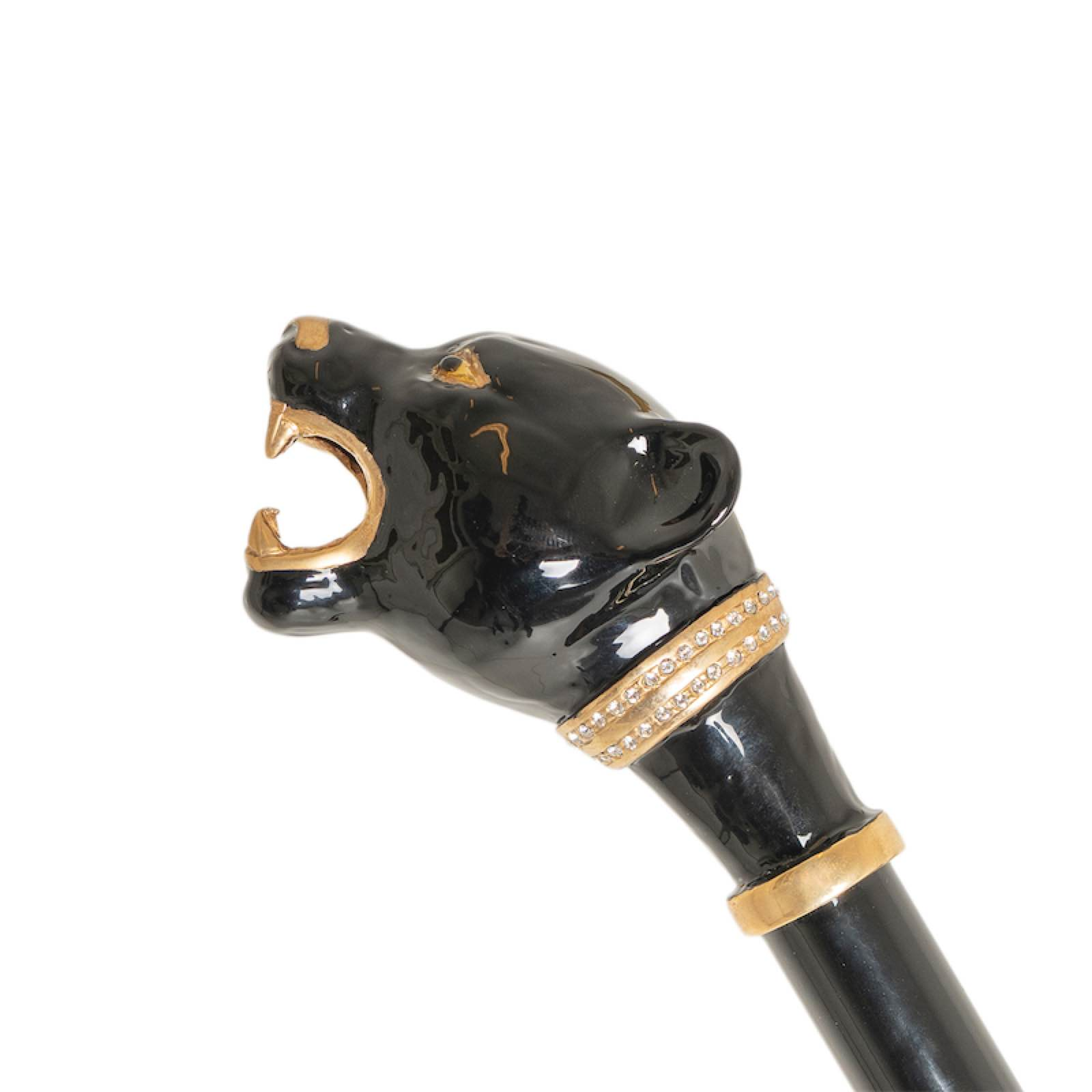 Luxury Multicolor Panther Umbrella with Enameled Brass Handle