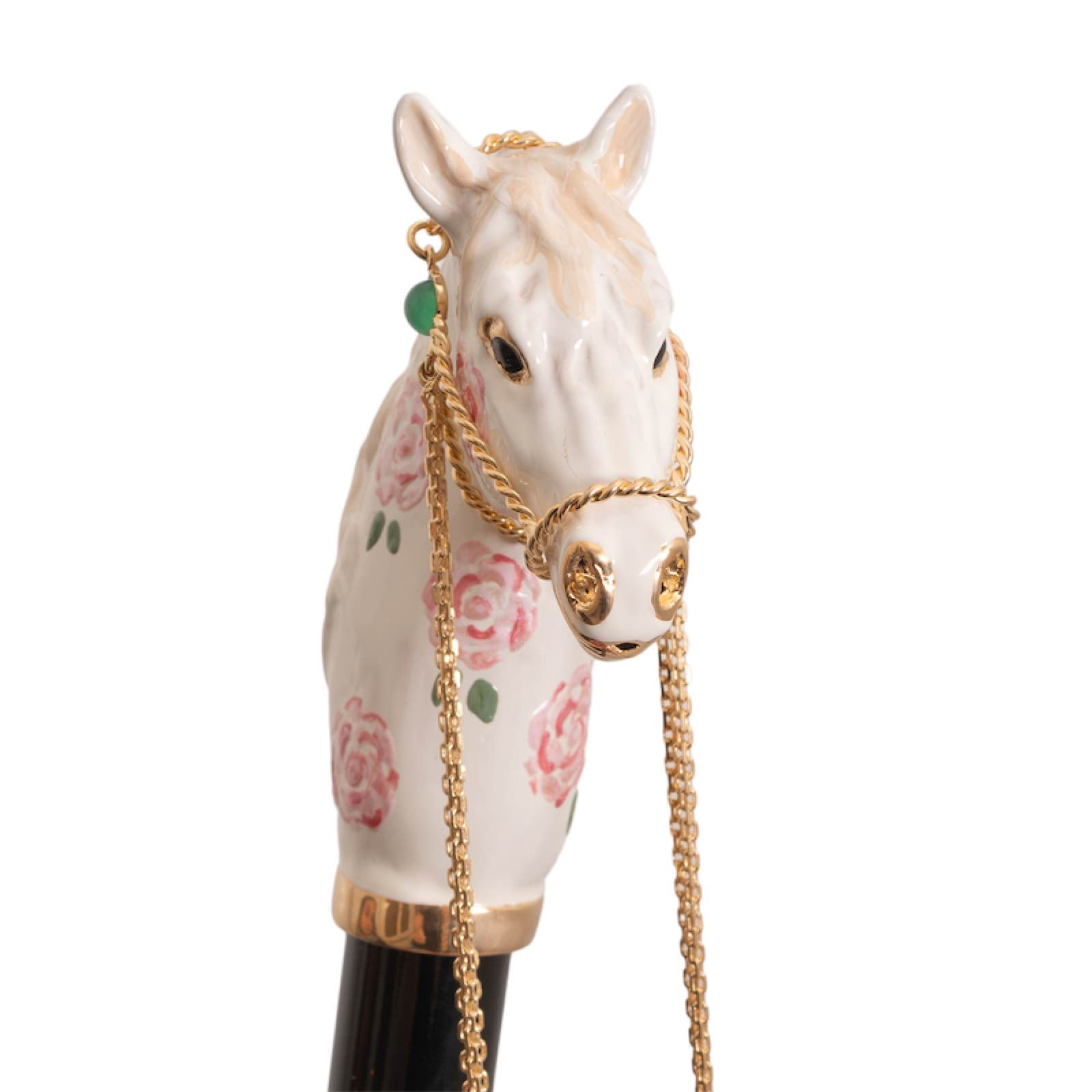 Pink Designer Enameled Brass Handle Umbrella – Manual Opening
