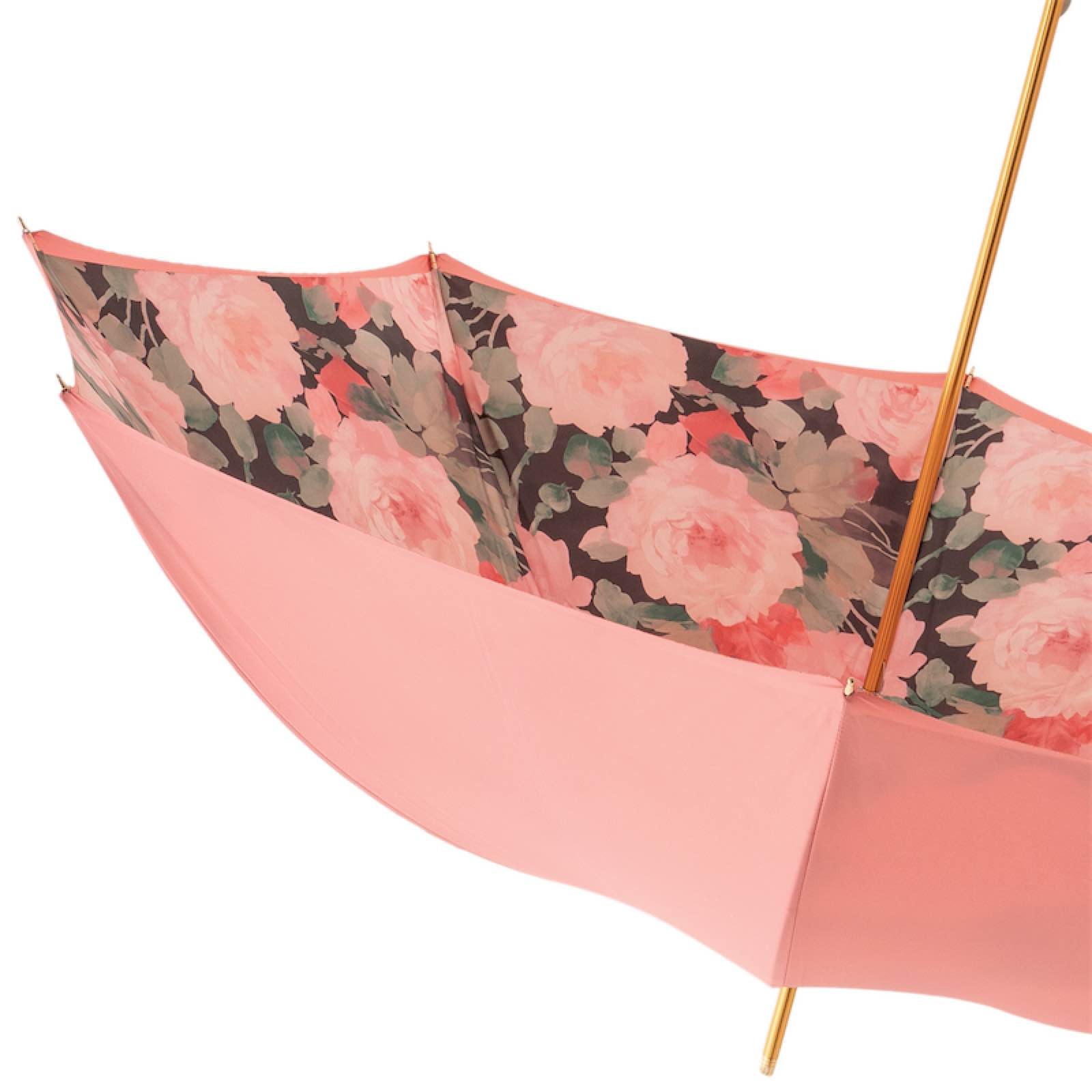 Pink Designer Enameled Brass Handle Umbrella – Manual Opening