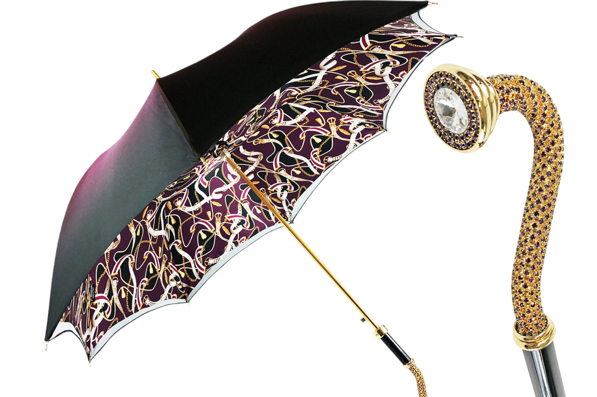 Unique Amethyst Elegance – Exclusive Plume Design Umbrella