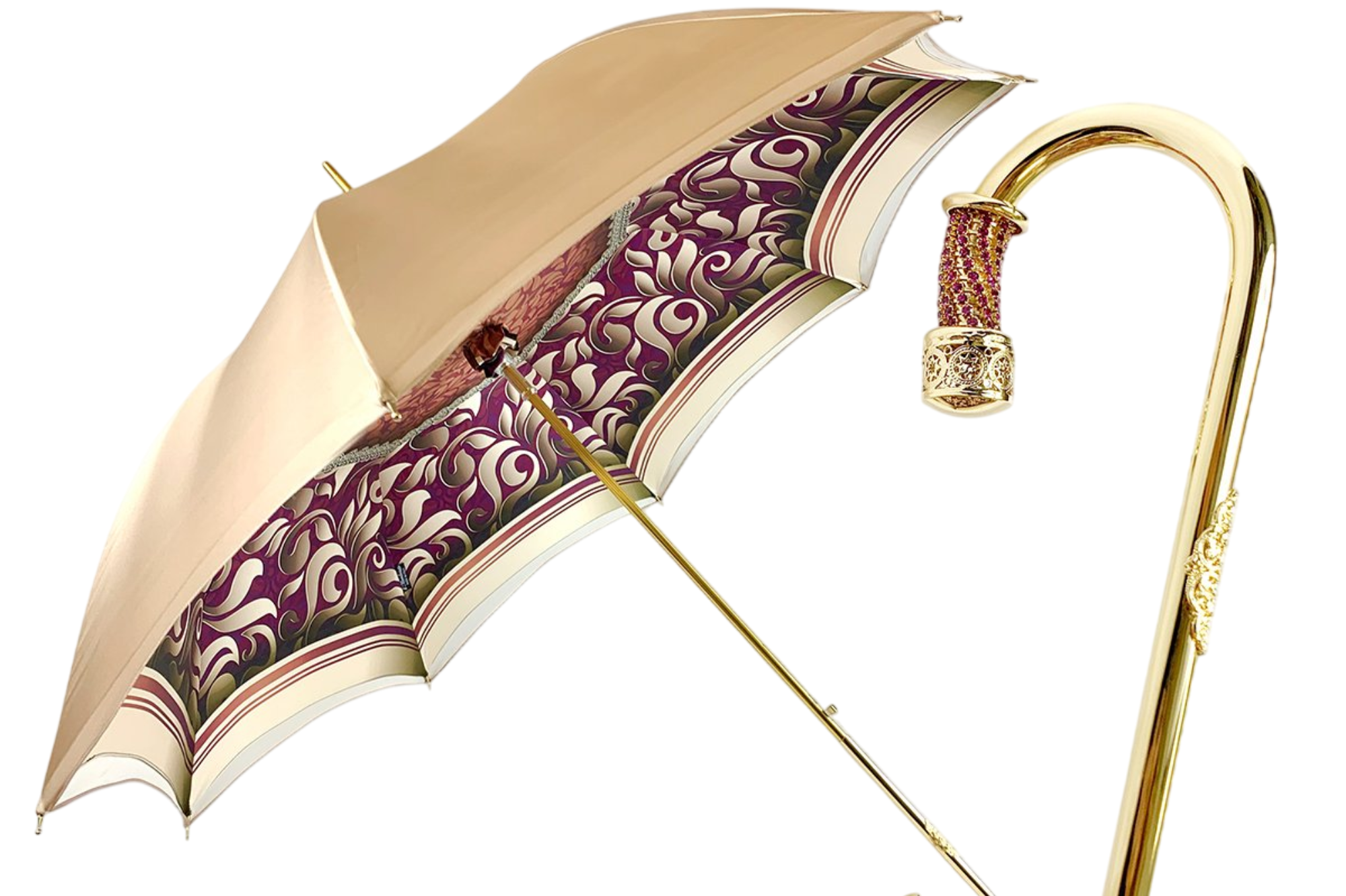 Exclusive Handmade Cream Umbrella – Abstract Design