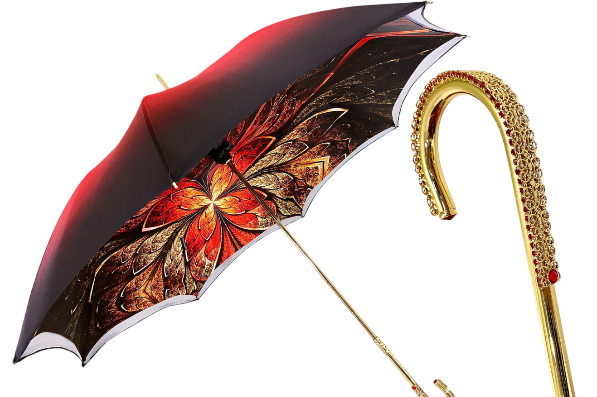 Exclusive Red Double Canopy Luxury Ladies Umbrella