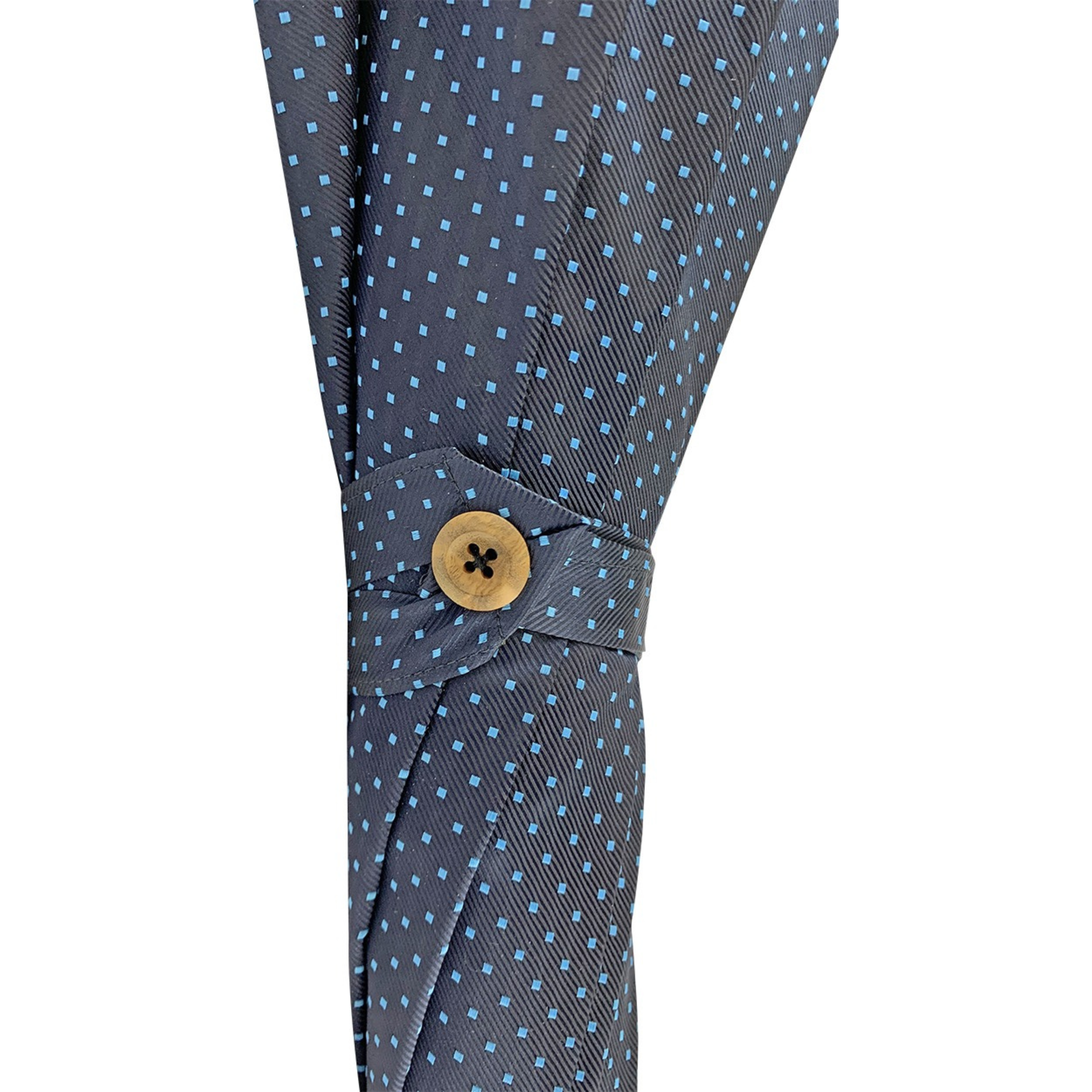 Sophisticated Double Canopy Navy Blue with Dot Pattern Men’s Umbrella