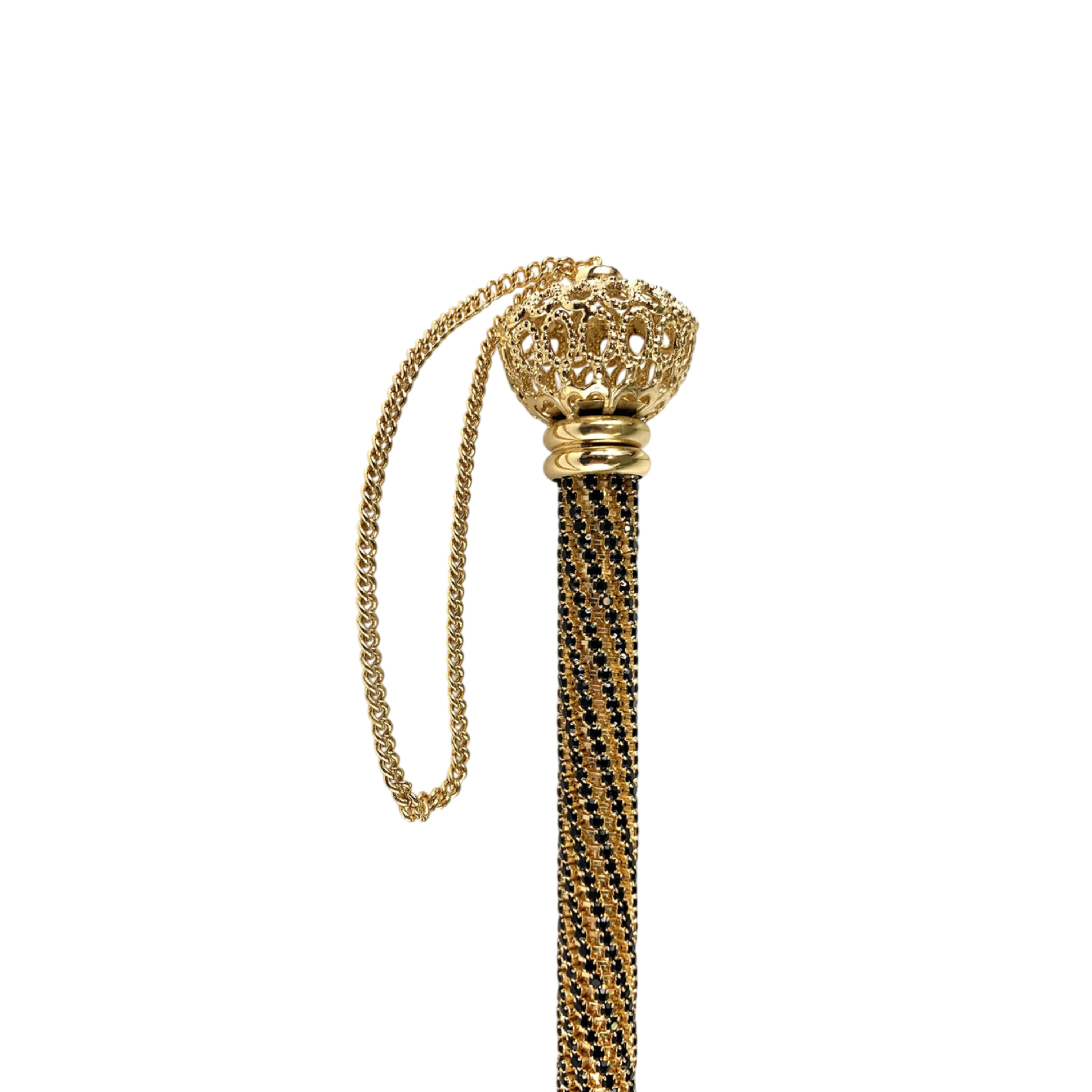 24K Gold-Plated Shoehorn Encrusted with Thousands of Jet Crystals
