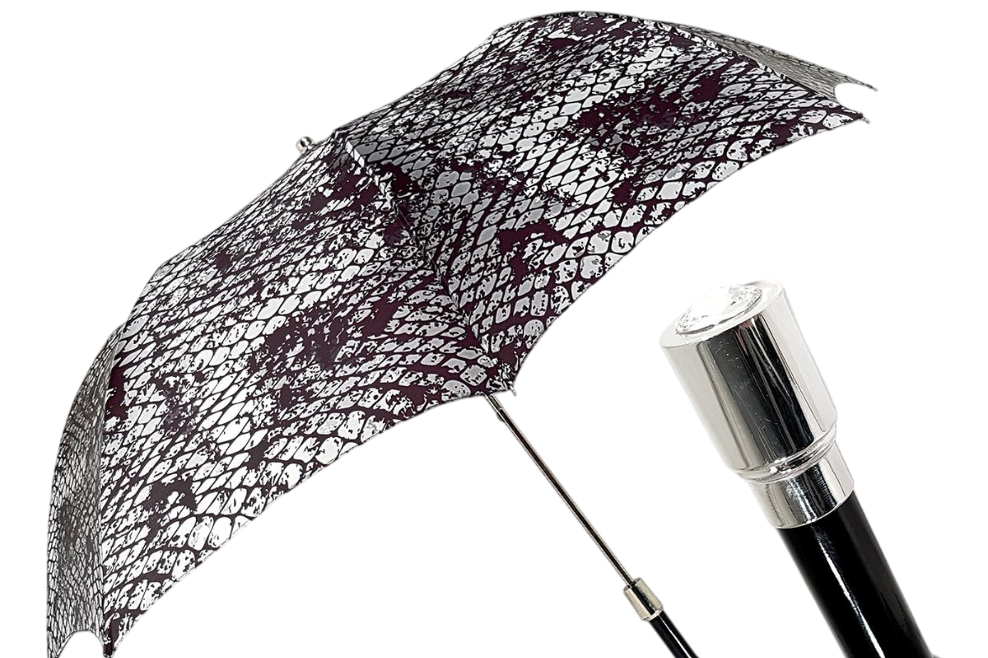 Luxurious Folding Umbrella for Men with Swarovski Crystal Detail