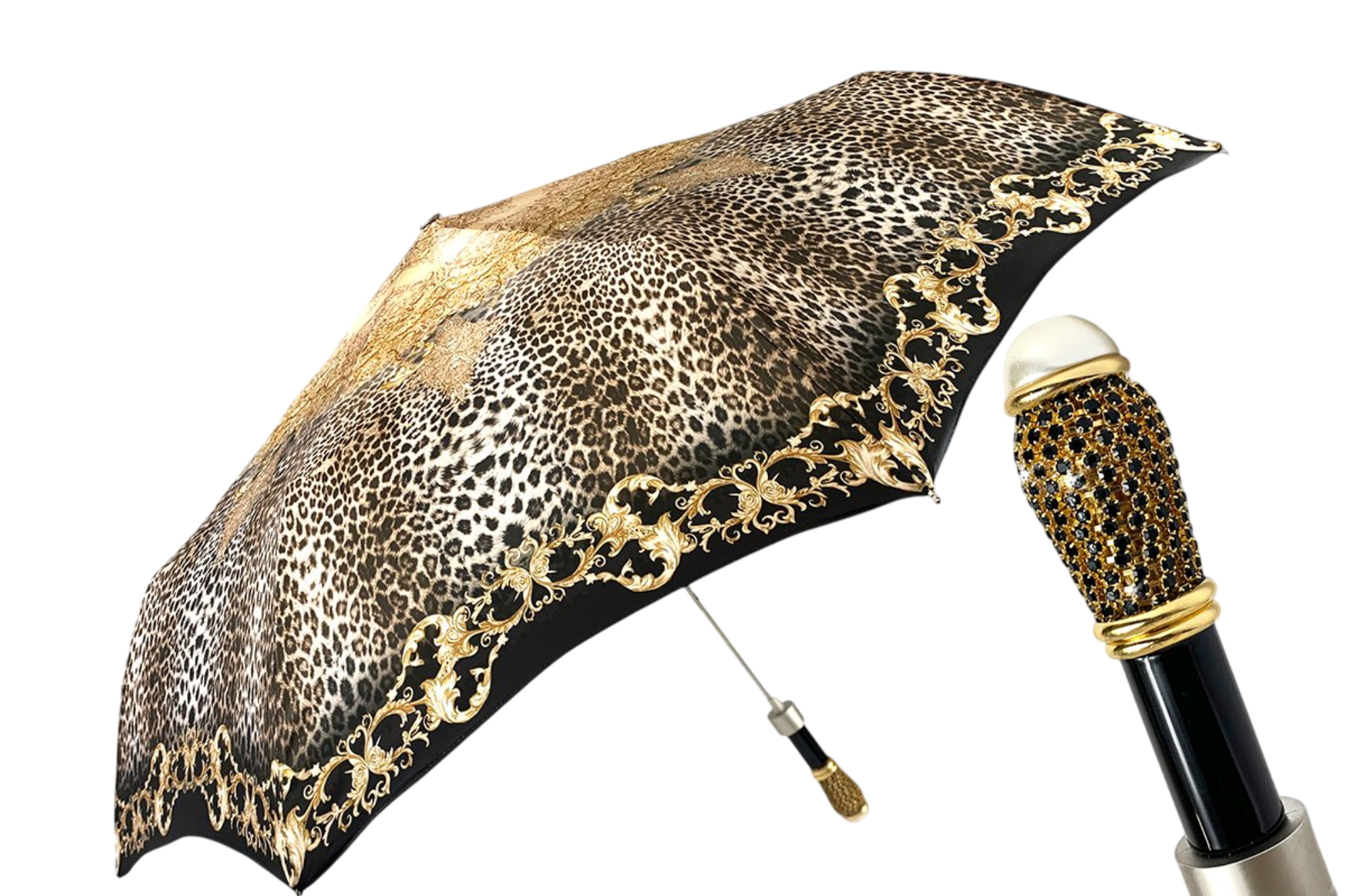 Animalier Women's Folding Umbrella – Luxury Leopard Design