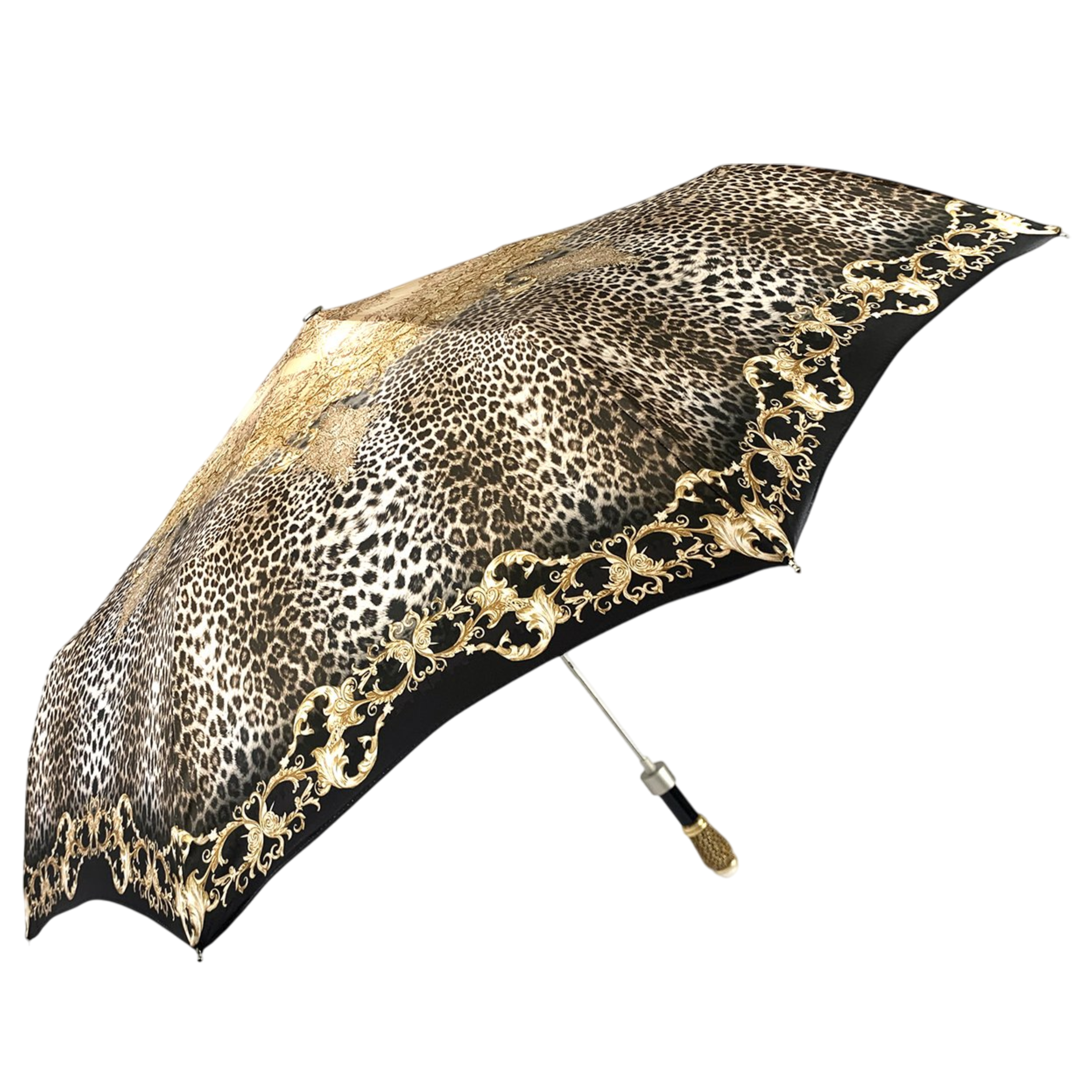 Animalier Women's Folding Umbrella – Luxury Leopard Design