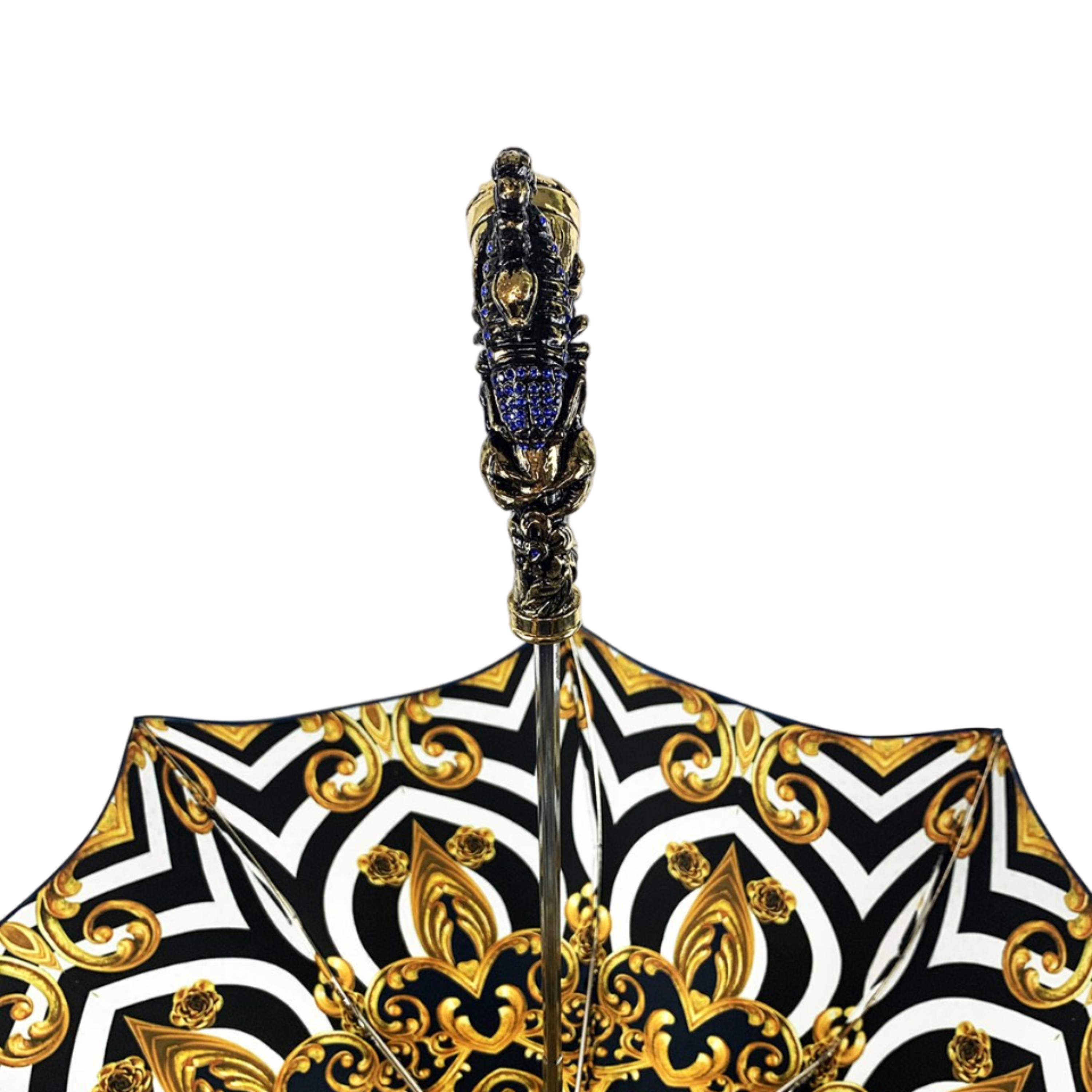 Luxury Umbrella with 24K Golden Scorpion Handle and Sapphire Crystals