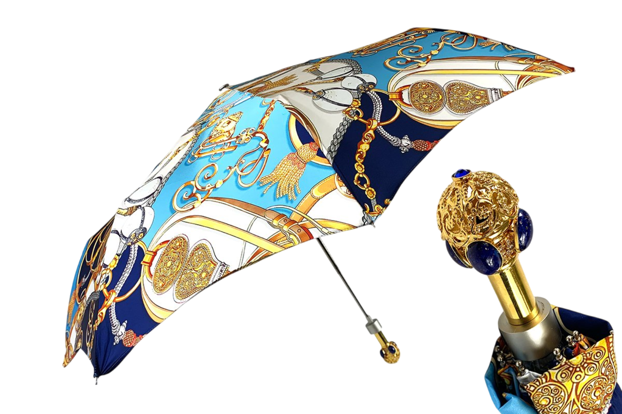 Stylish Women's Folding Umbrella – Exclusive Lapis-Lazuli Design