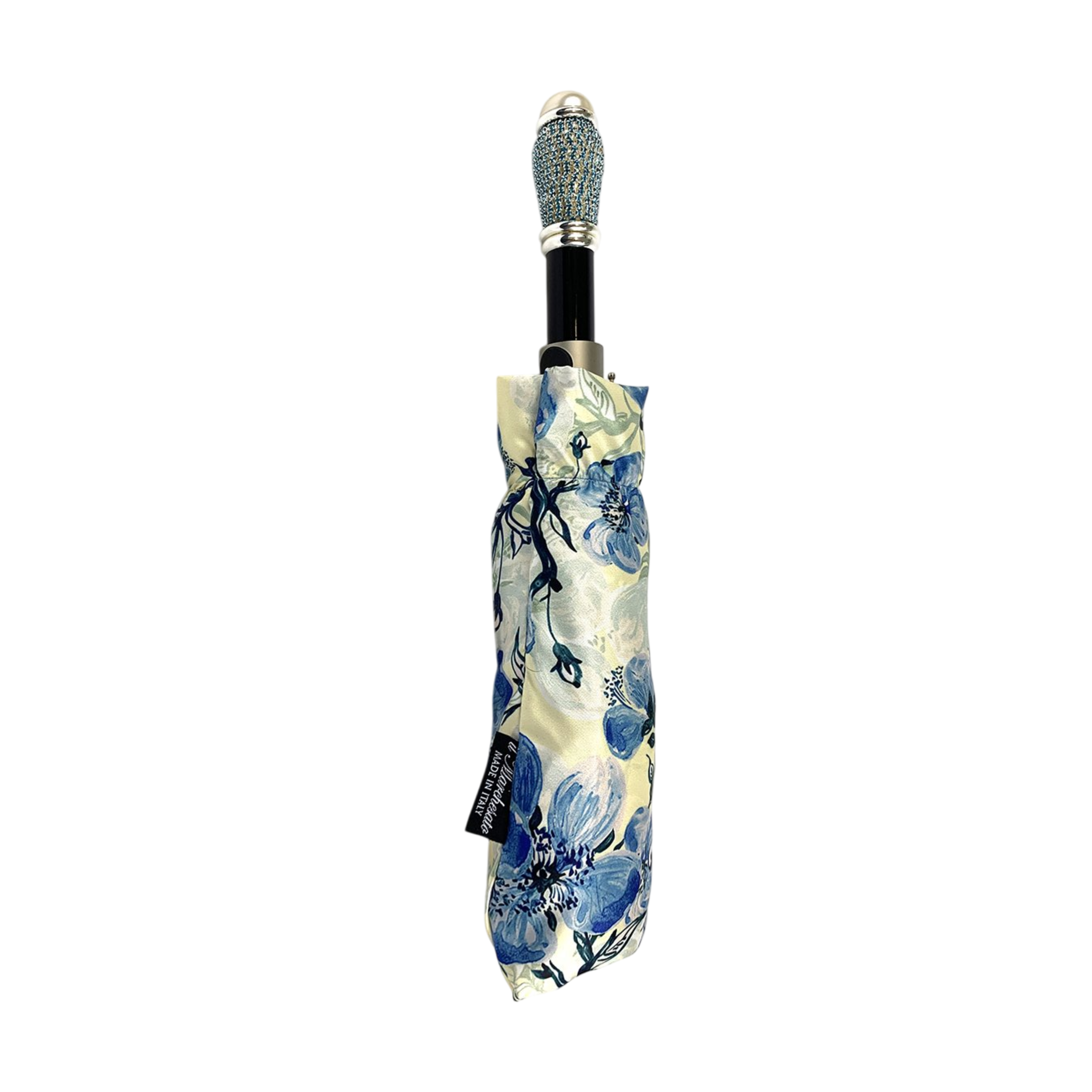 Chic Folding Umbrella with Blue Poppies – Women’s Exclusive Design