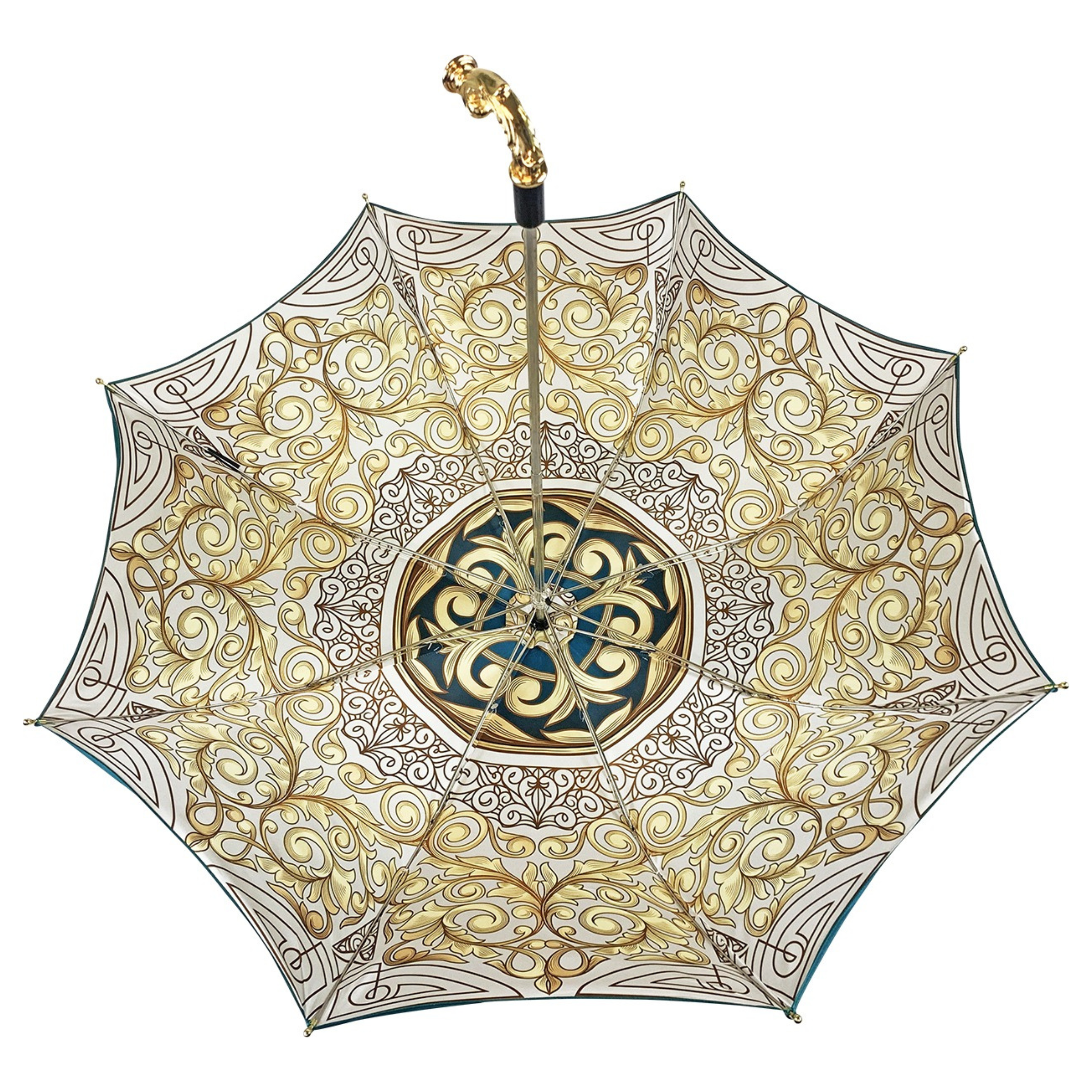 Turquoise Gradient Double-Canopy Umbrella – Handmade in Italy