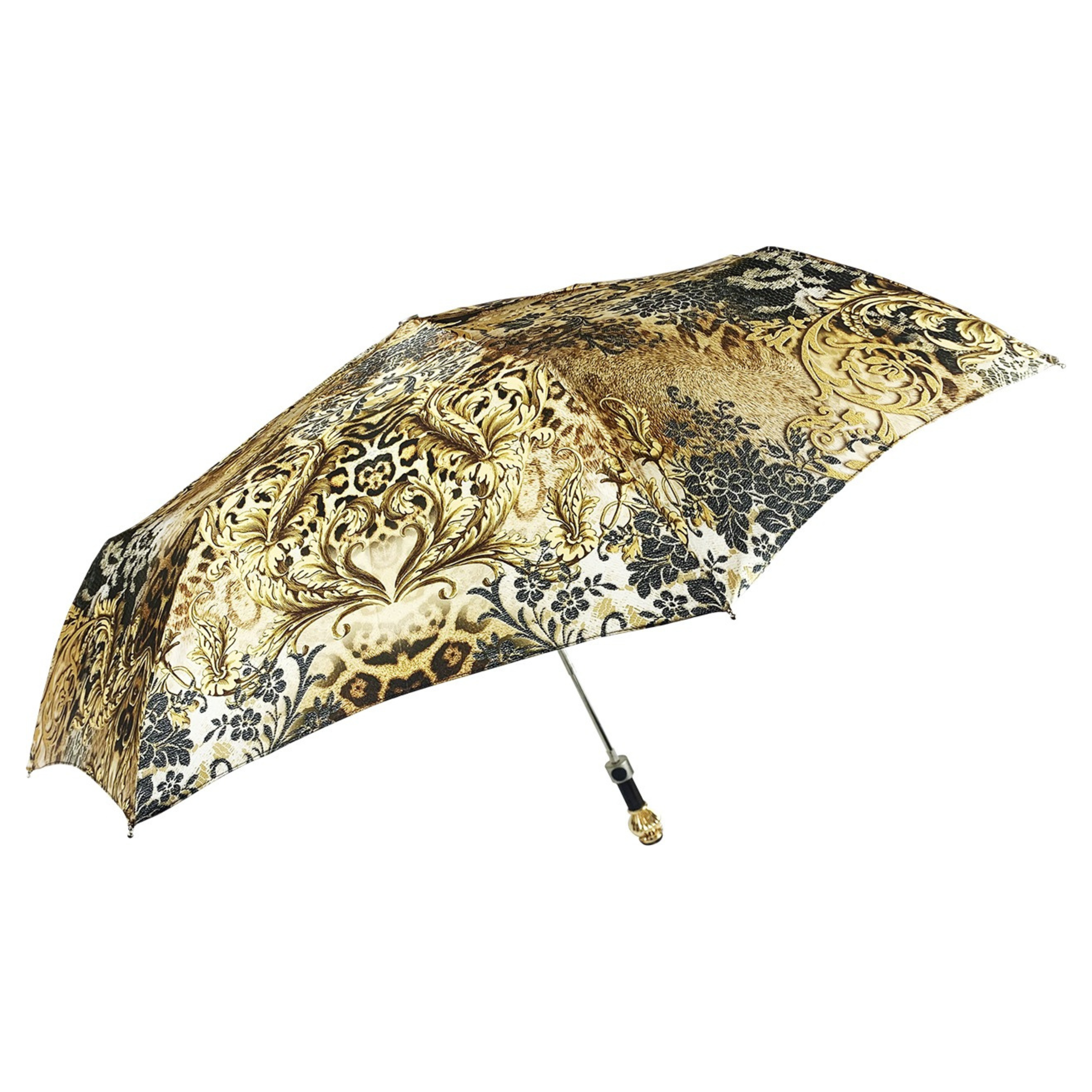 Chic Mini Folding Umbrella for Women with Jeweled Handle